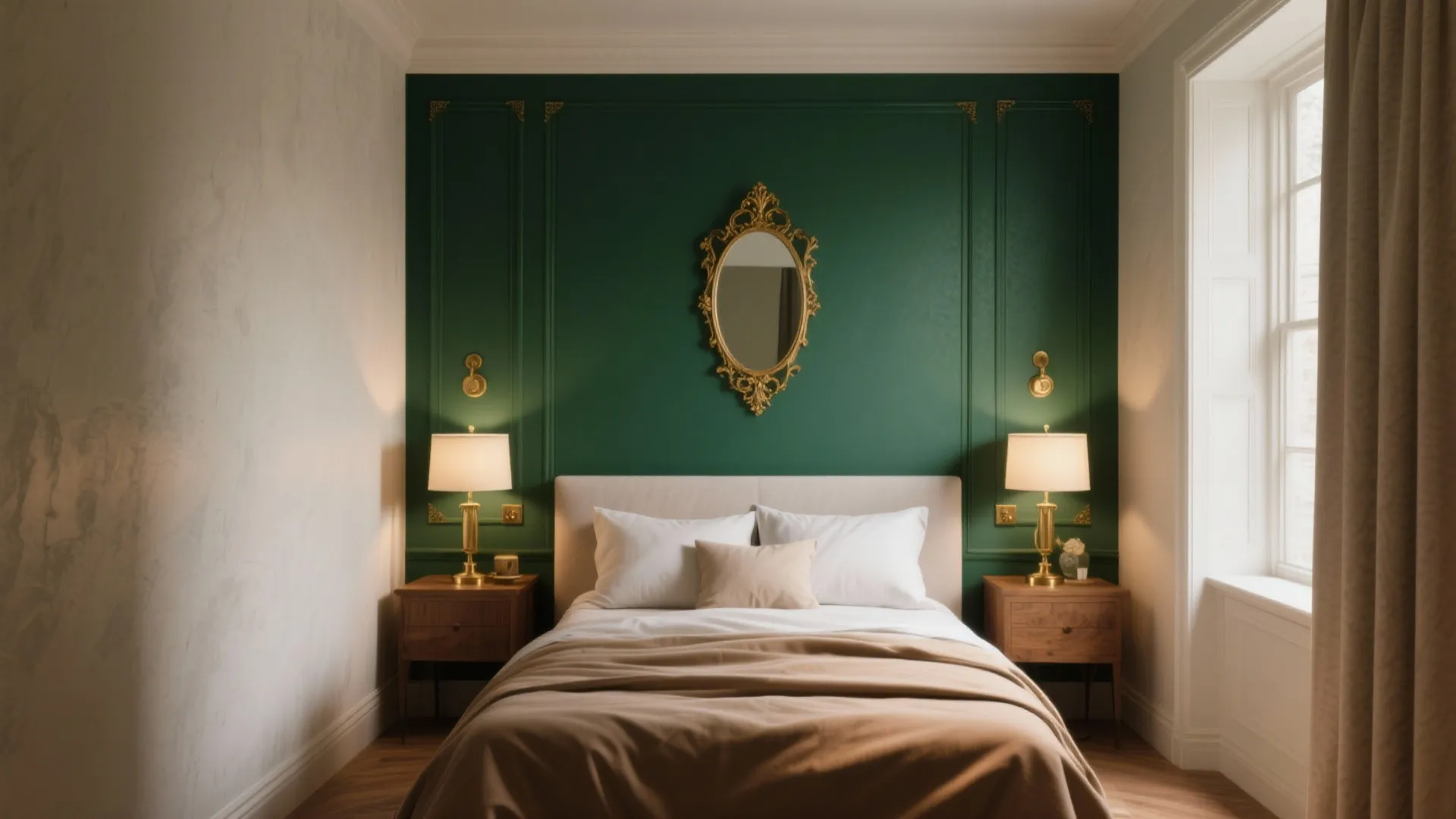 1. Deep Emerald Accent Wall