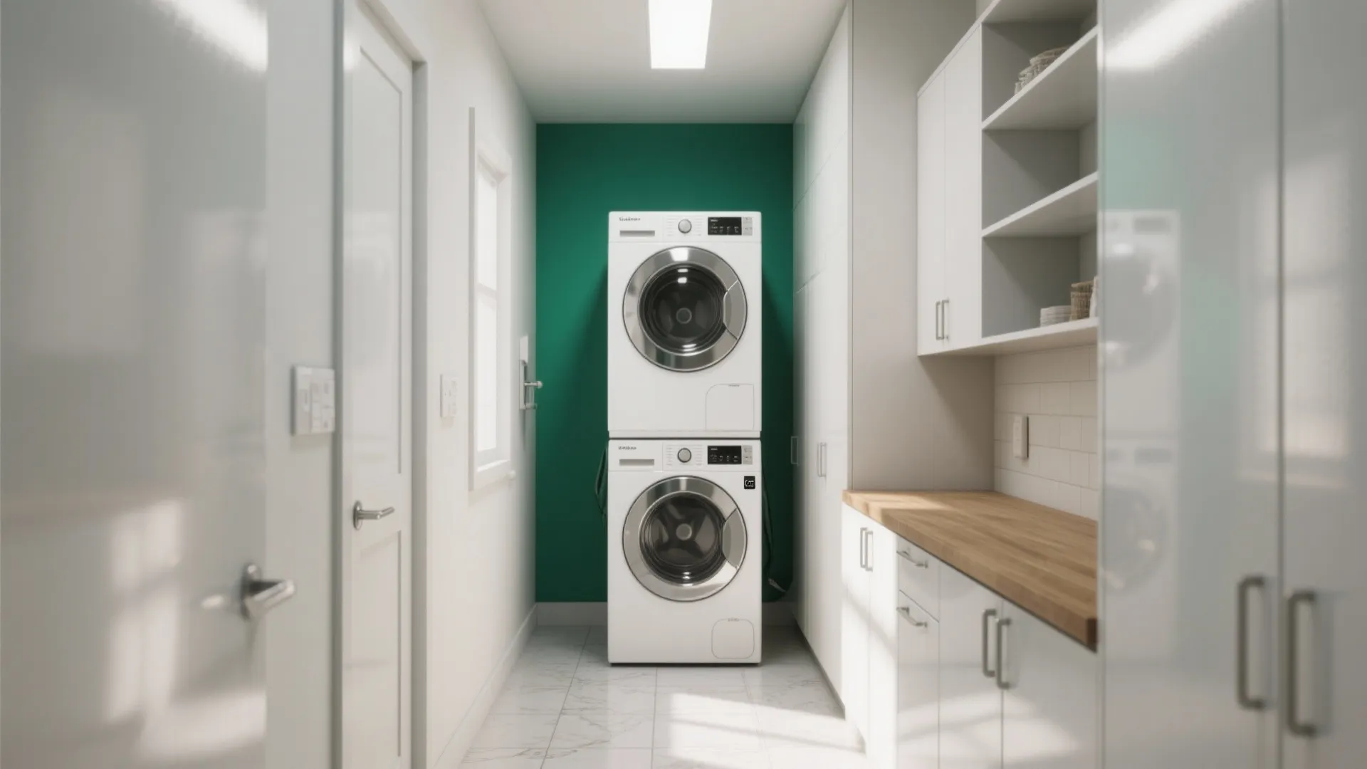 Bold emerald accent wall