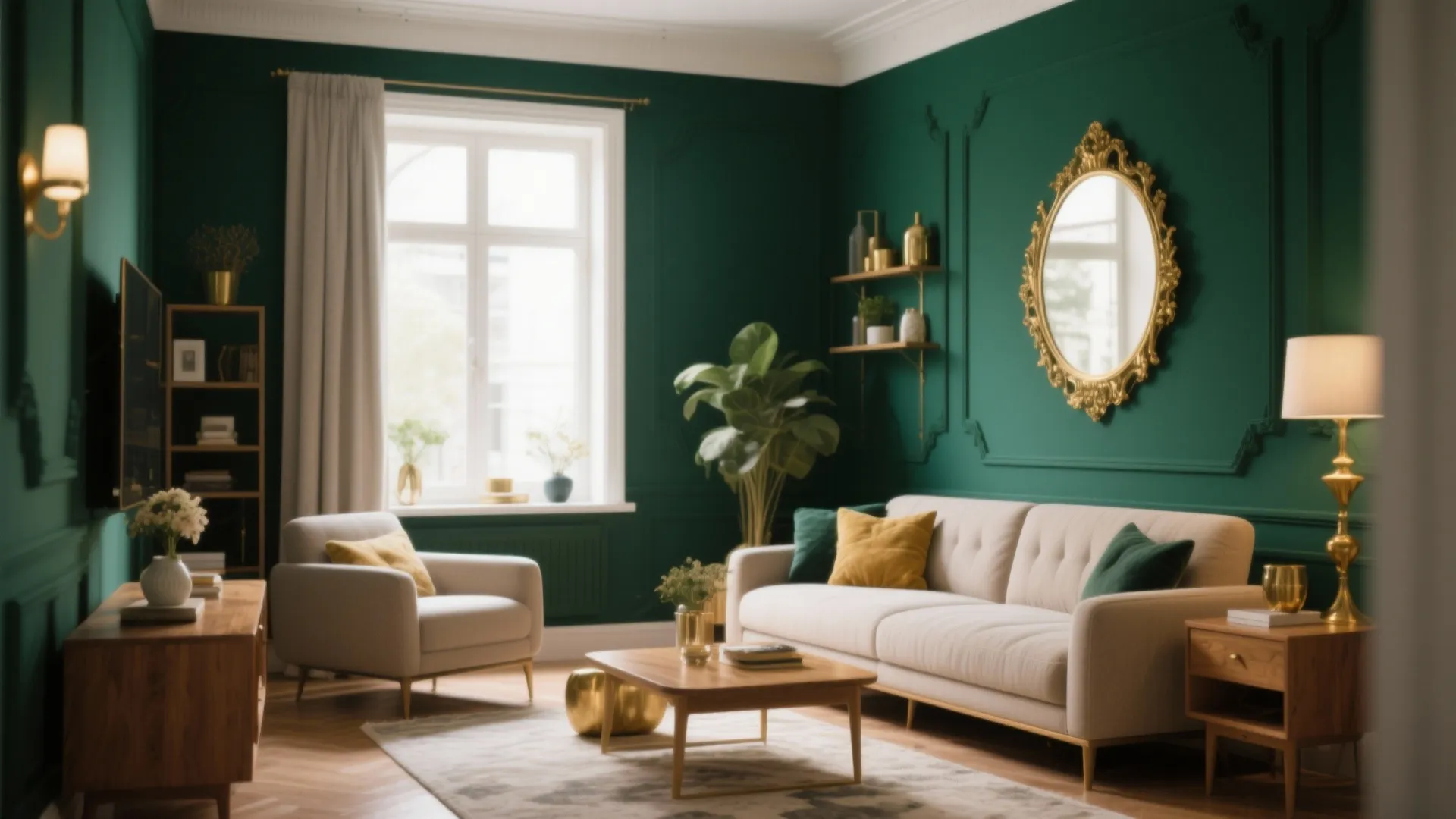 1. Deep Emerald Accent Wall