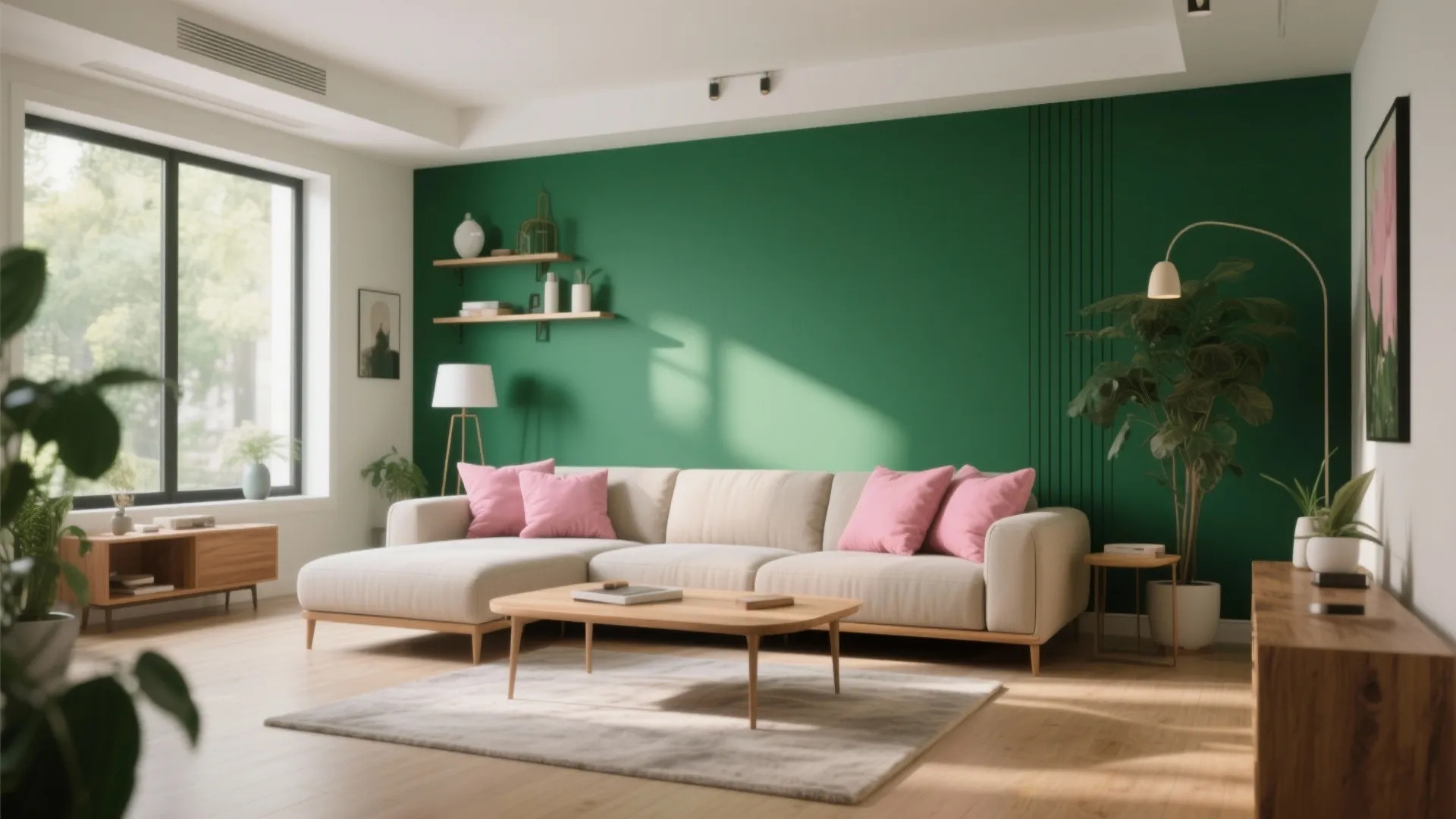 3. Emerald Green Accent Wall