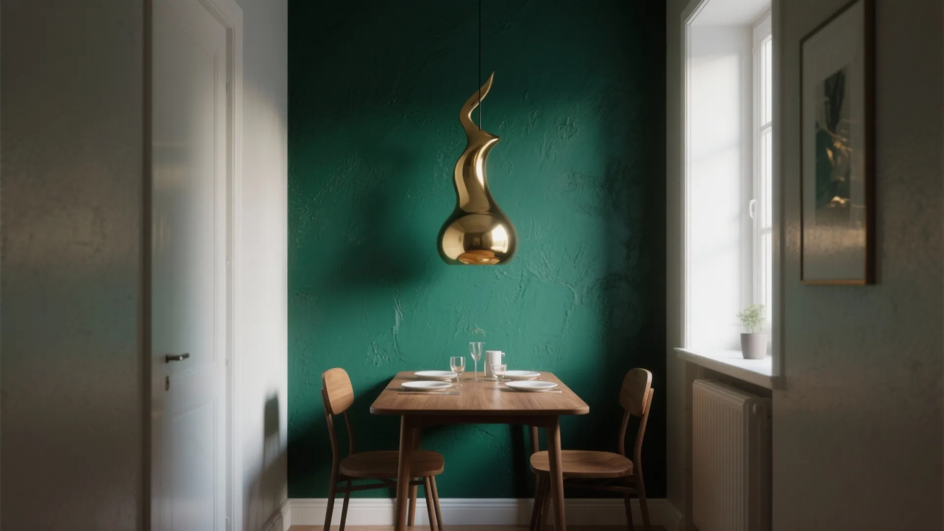 1. Accent Wall with Sculptural Lighting