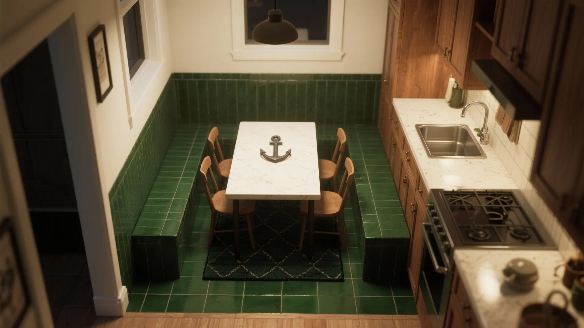 2. Deep Emerald Accent Zone