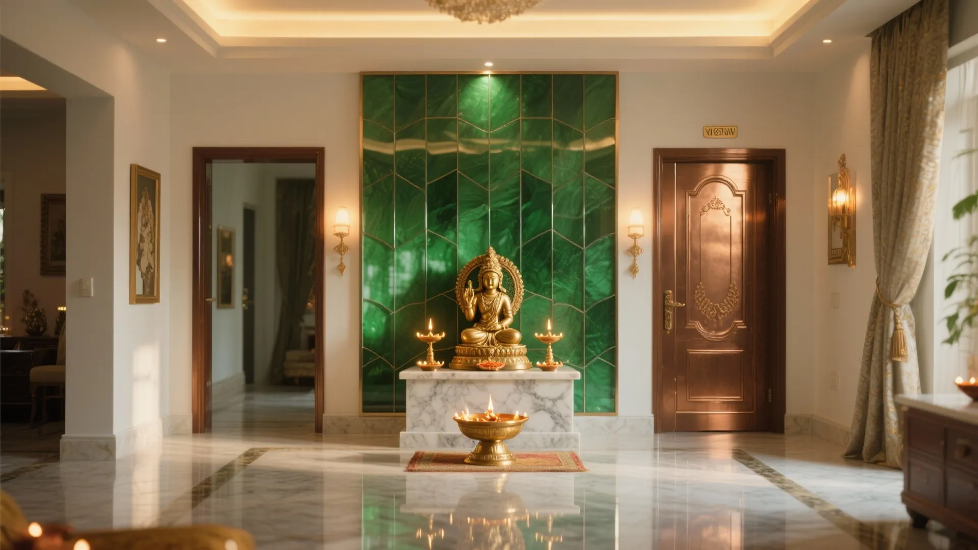 Back-Painted or Tinted Glass for a Jewel-Tone Backdrop