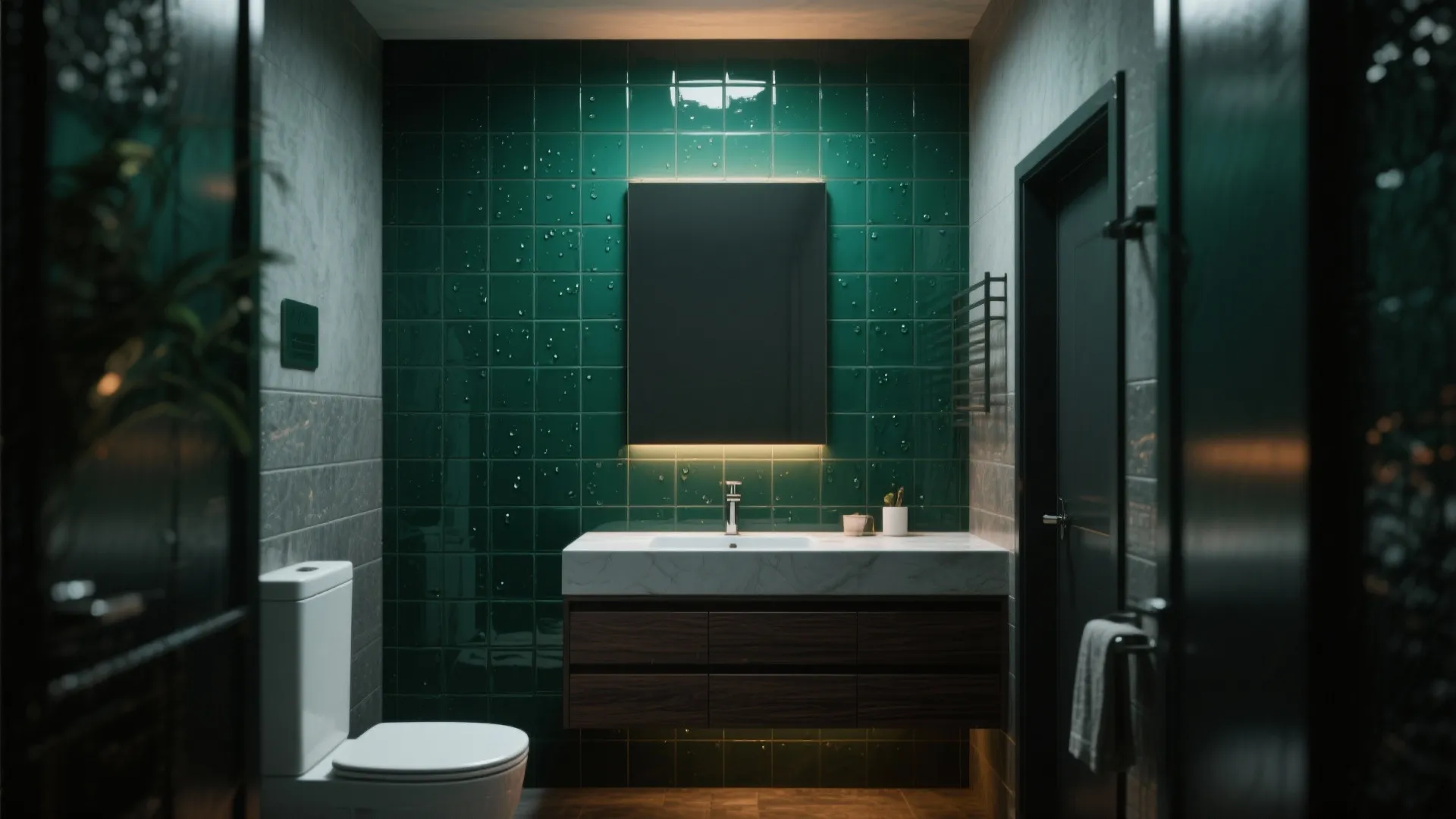 2. Deep emerald as a moody highlight wall