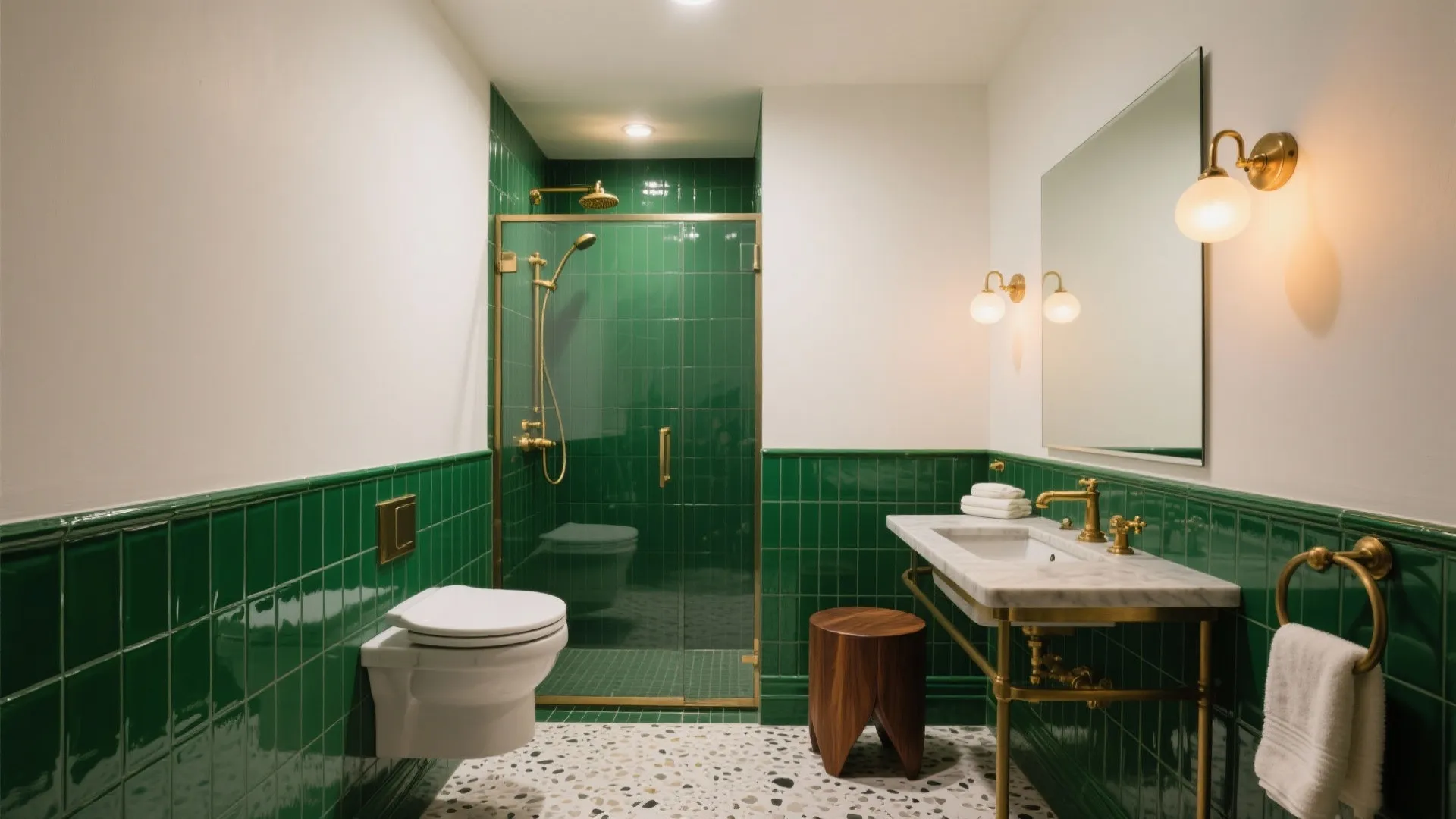 5 Emerald Green Bathroom Decor Ideas: Make a small bath feel rich, fresh, and calm with emerald green—without making it feel like a cave.