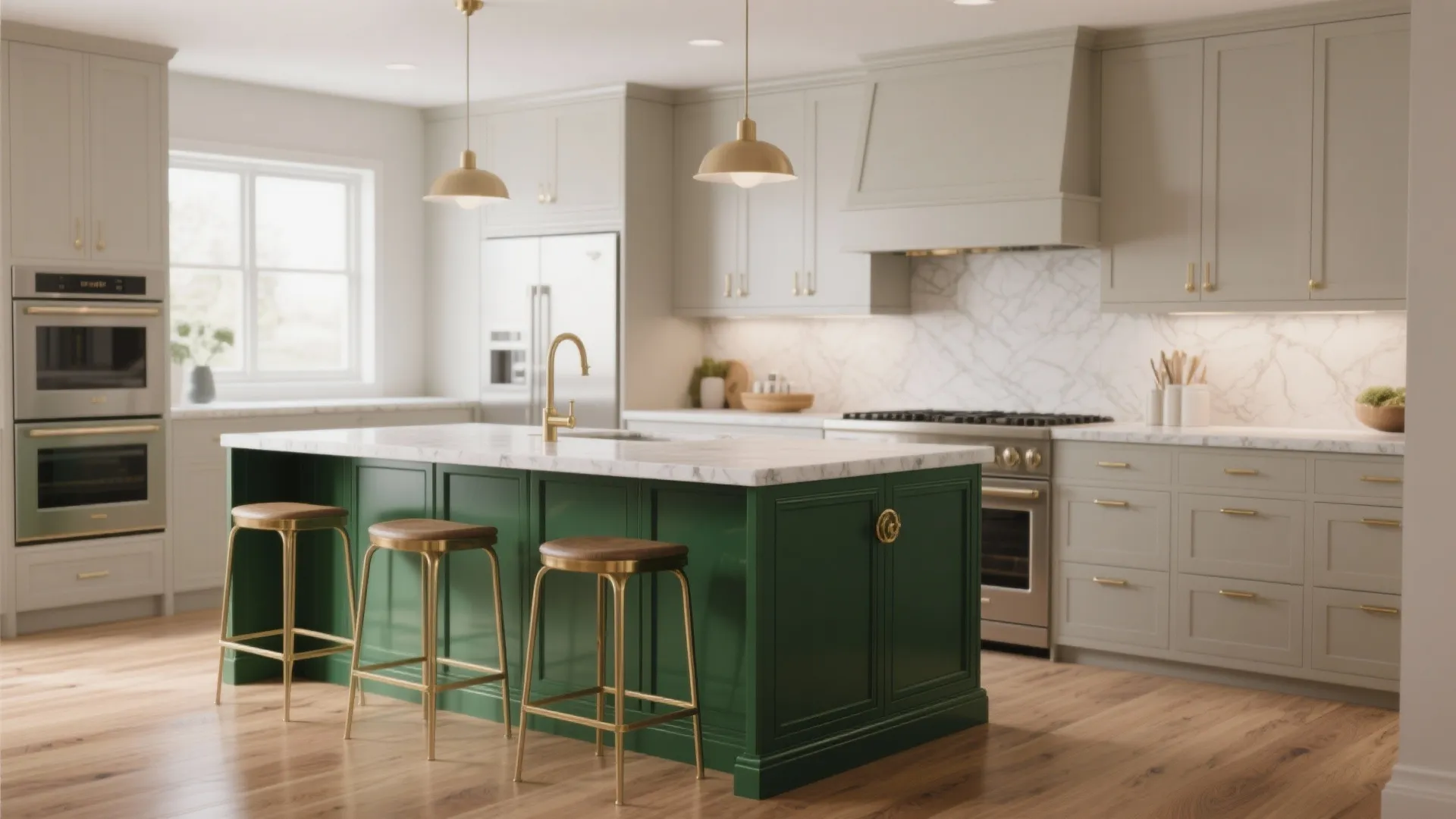 2. Emerald on Kitchen Cabinets for Timeless Depth