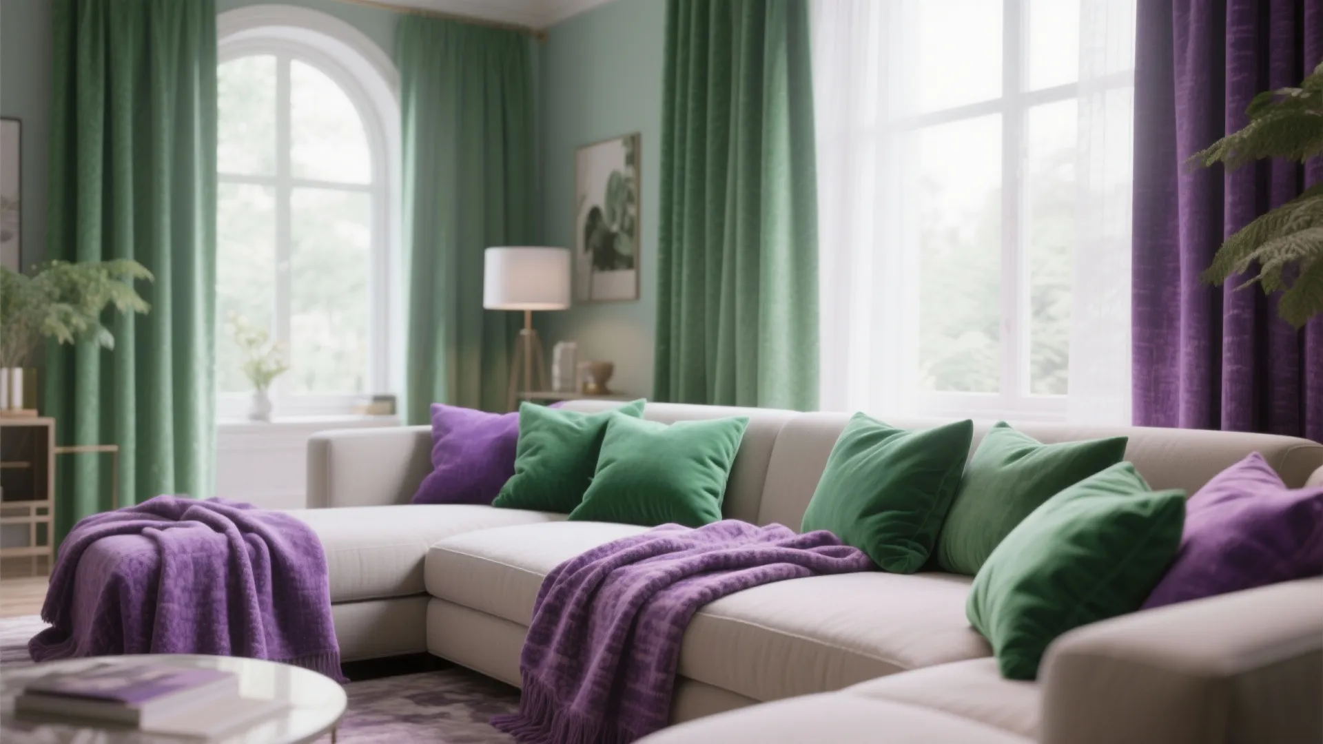 10. Emerald and Lilac in Layered Textiles