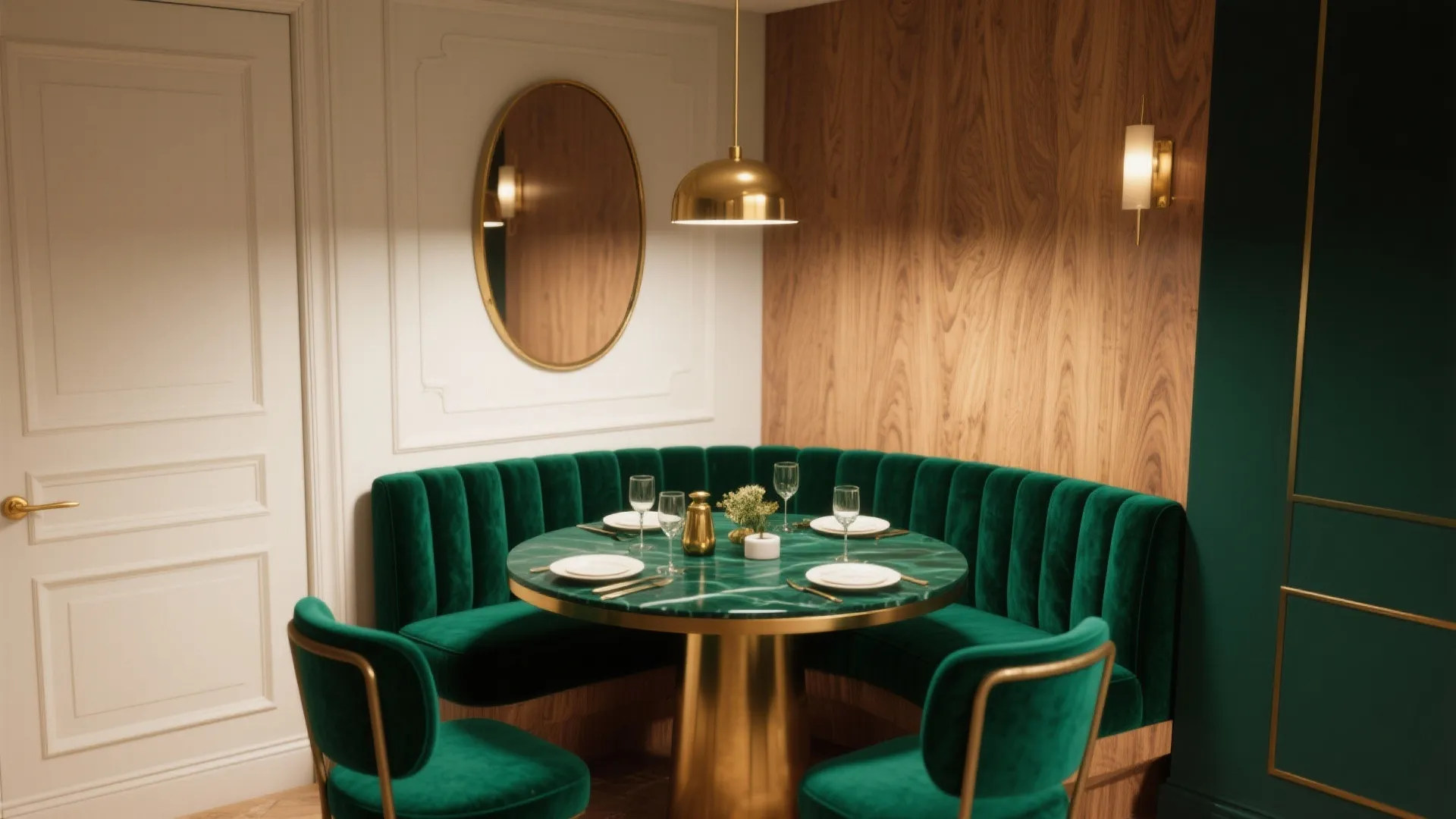 2. Deep Emerald: Luxurious contrast in compact rooms
