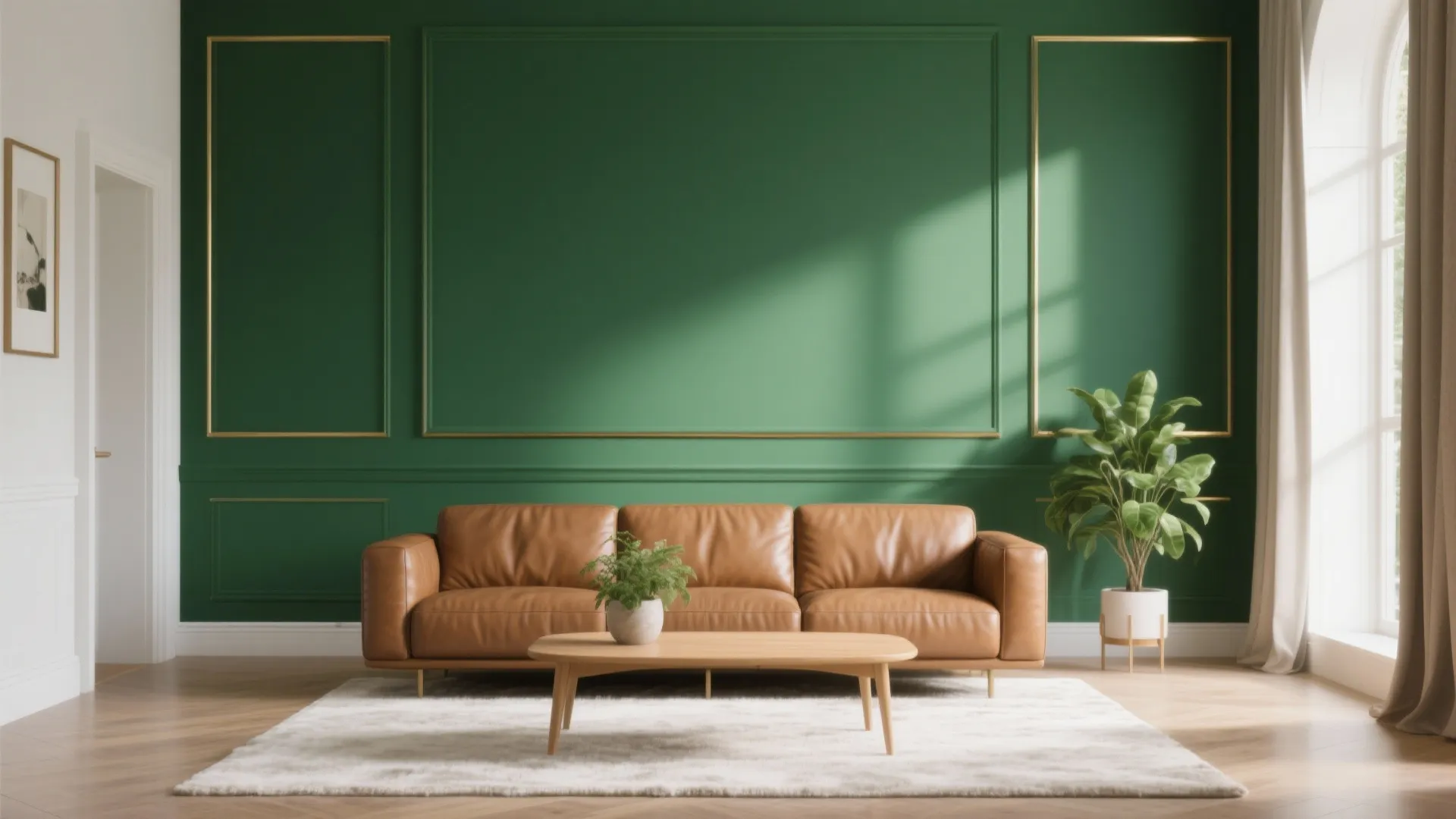 Emerald Green Paneling for a Regal Focal Wall