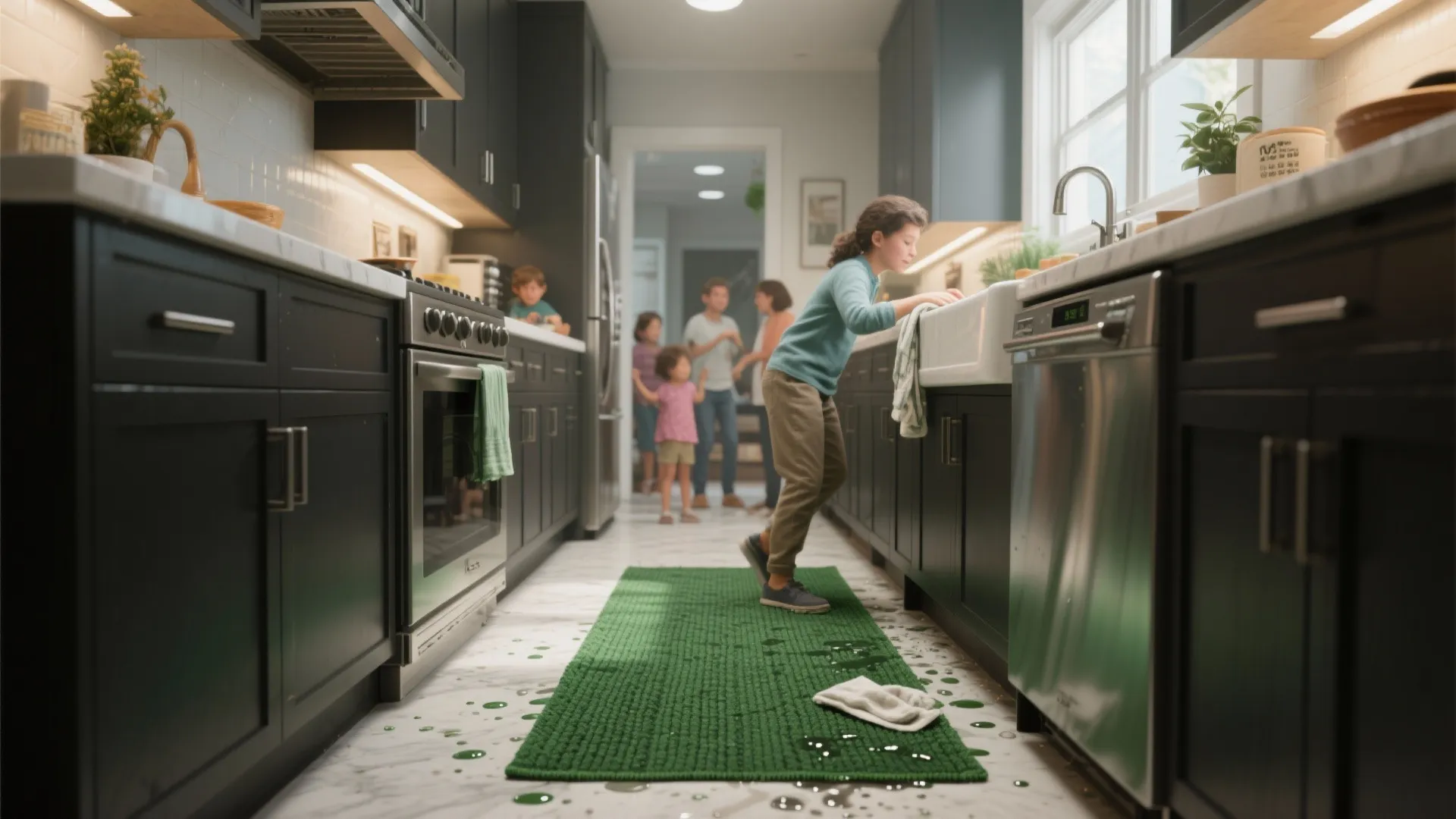 2. Emerald runner with a low-pile, durable weave