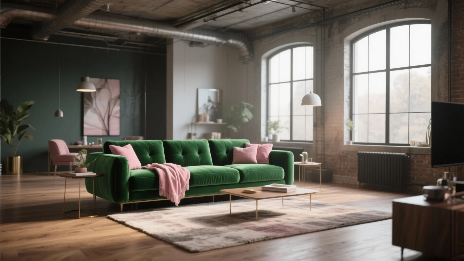 2. Emerald Sofa as a Statement Piece