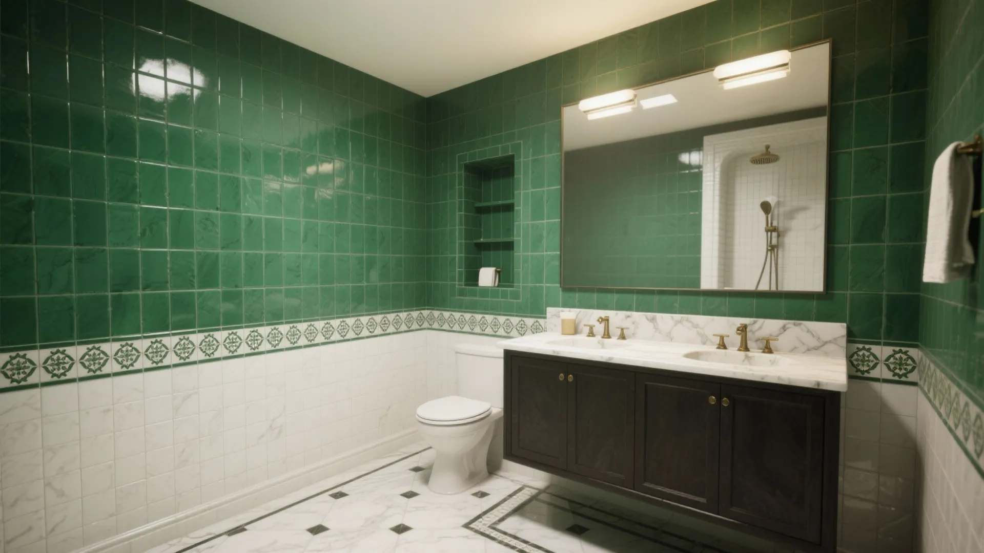 1. Make a statement wall with emerald tile