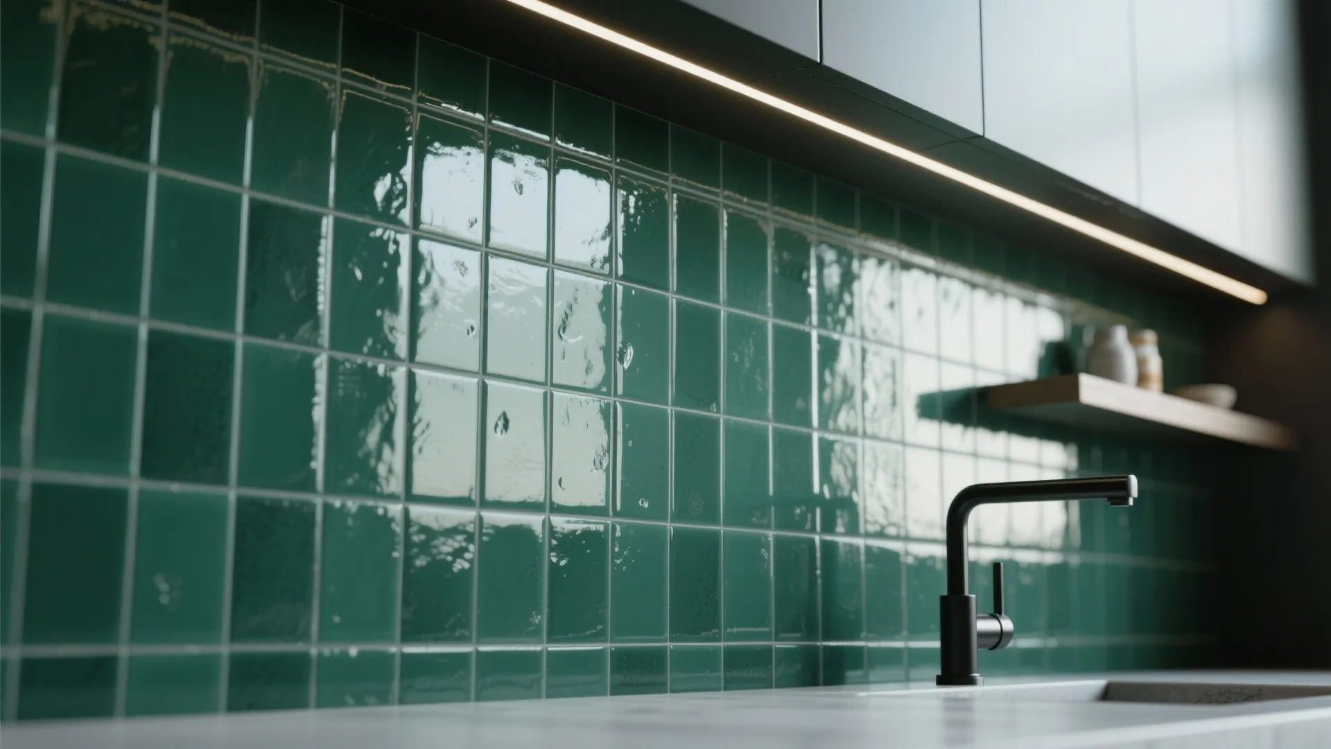 1. Deep Emerald Subway Tile for Vertical Drama