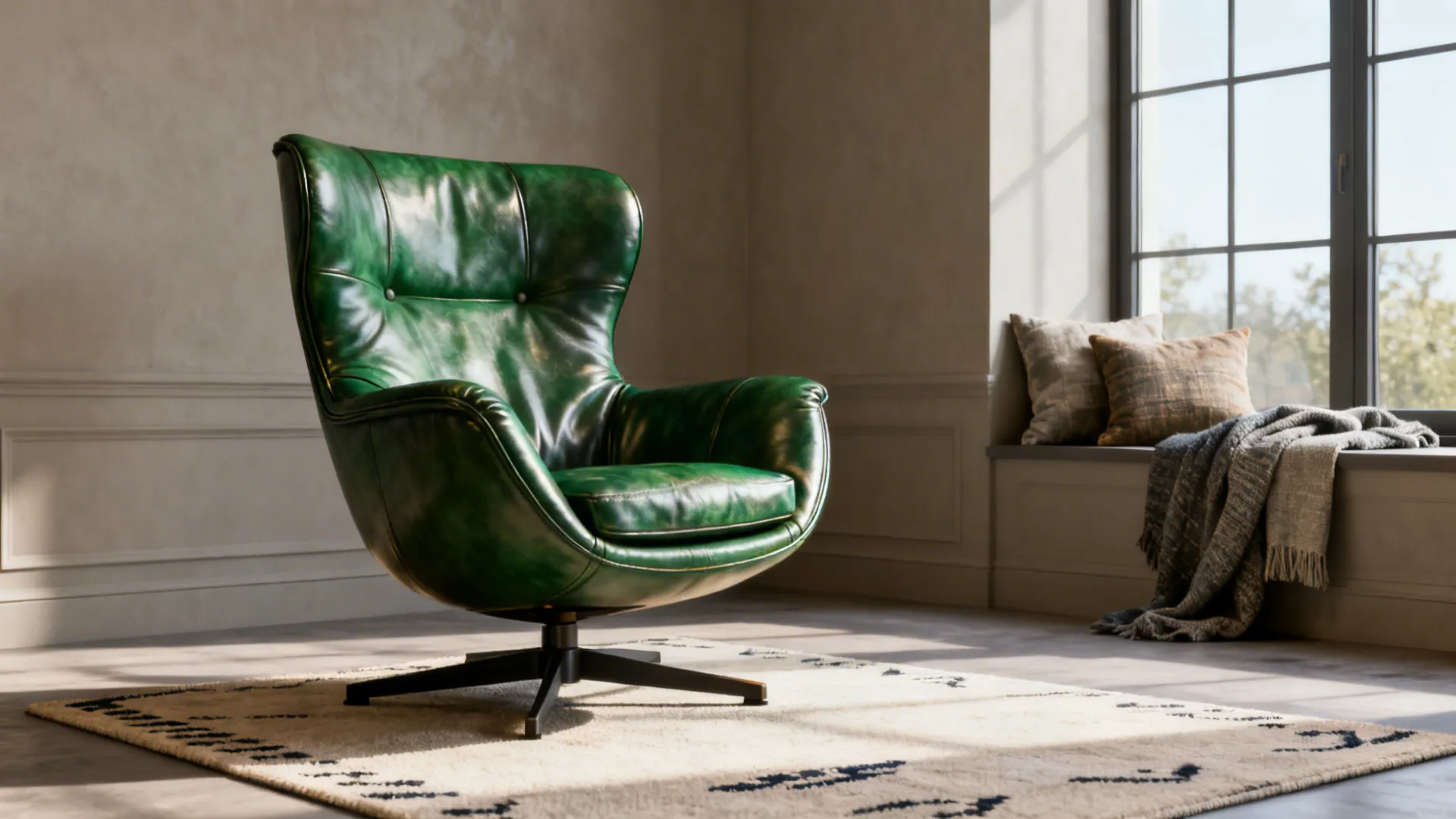 4. Statement color leather swivel to lift neutral schemes