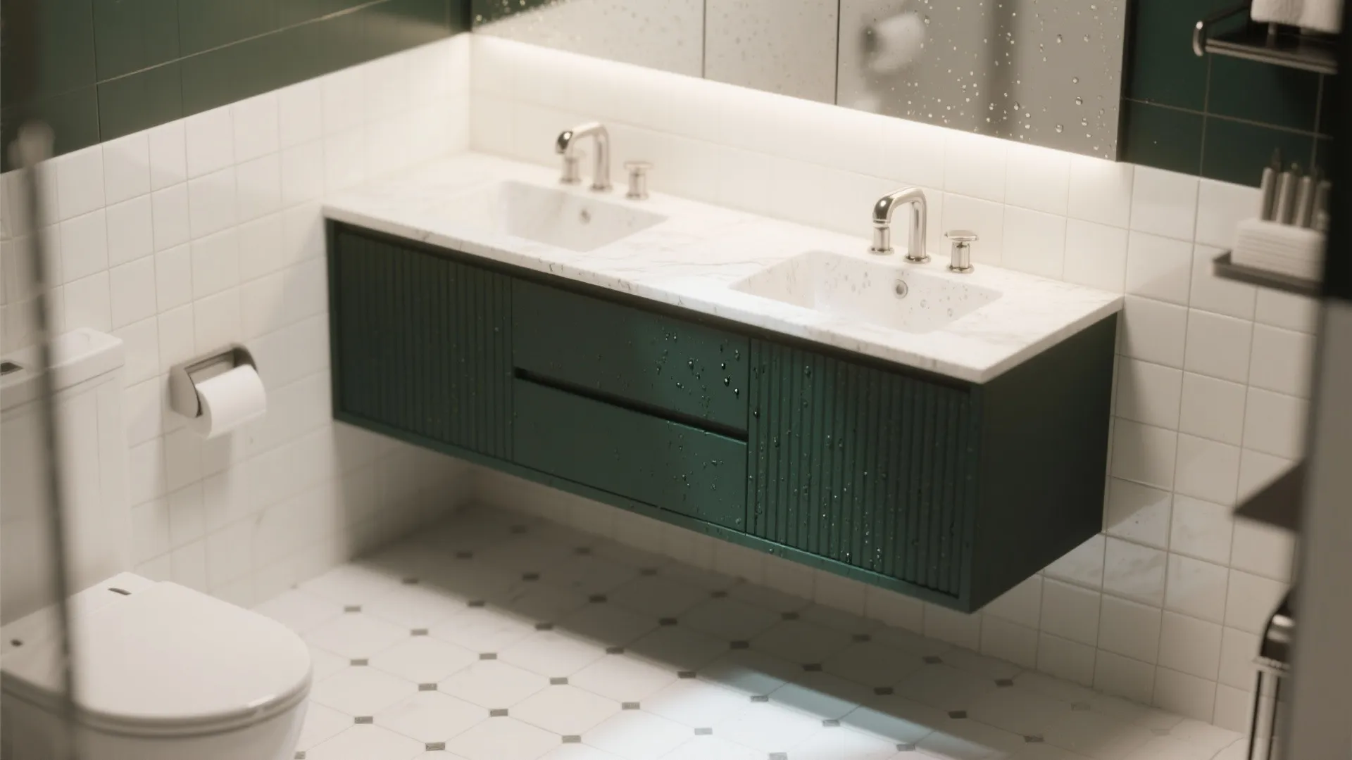 1. Add contrast with a bold vanity