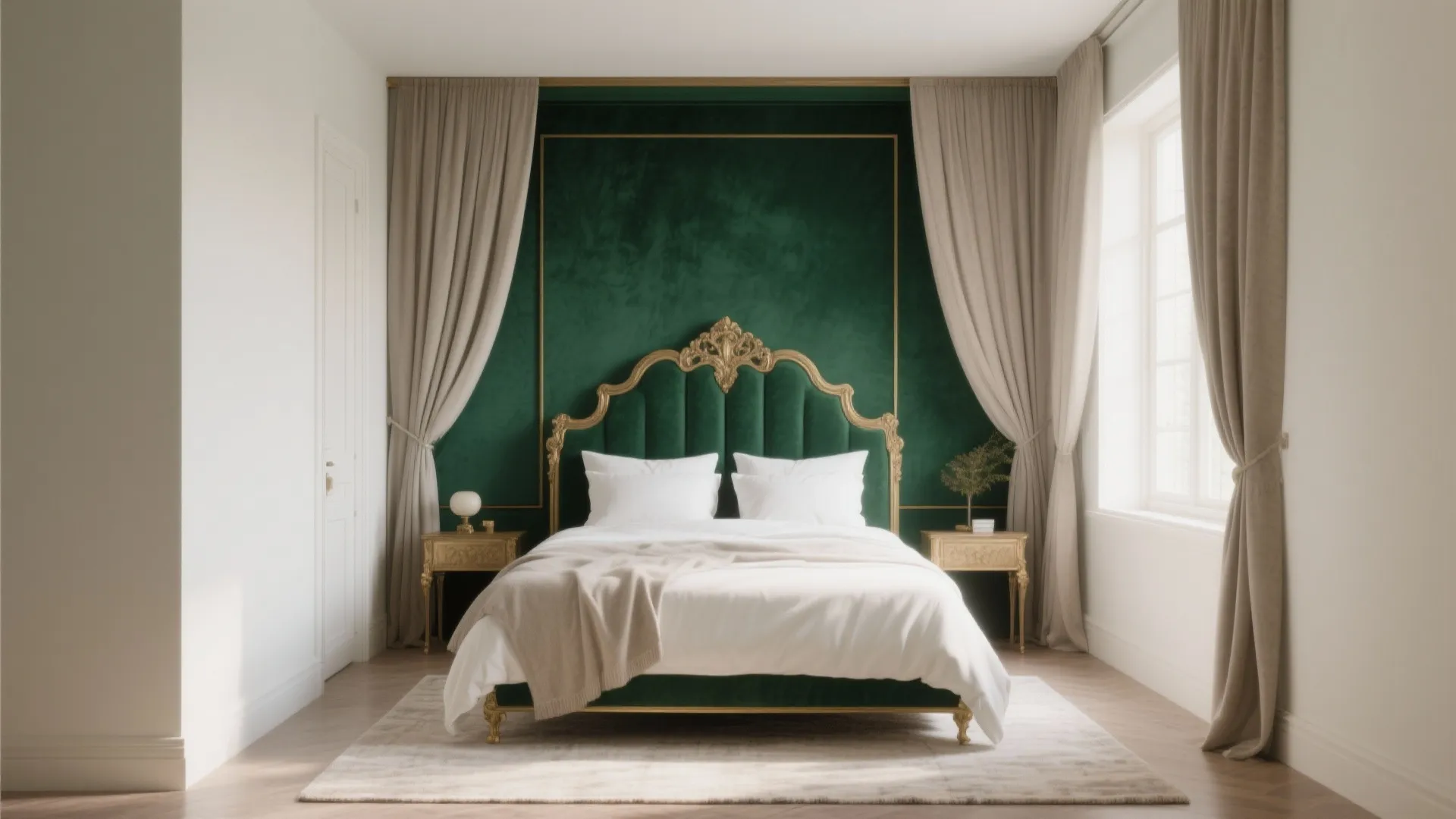Jewel-Tone Accent Wall with Brass