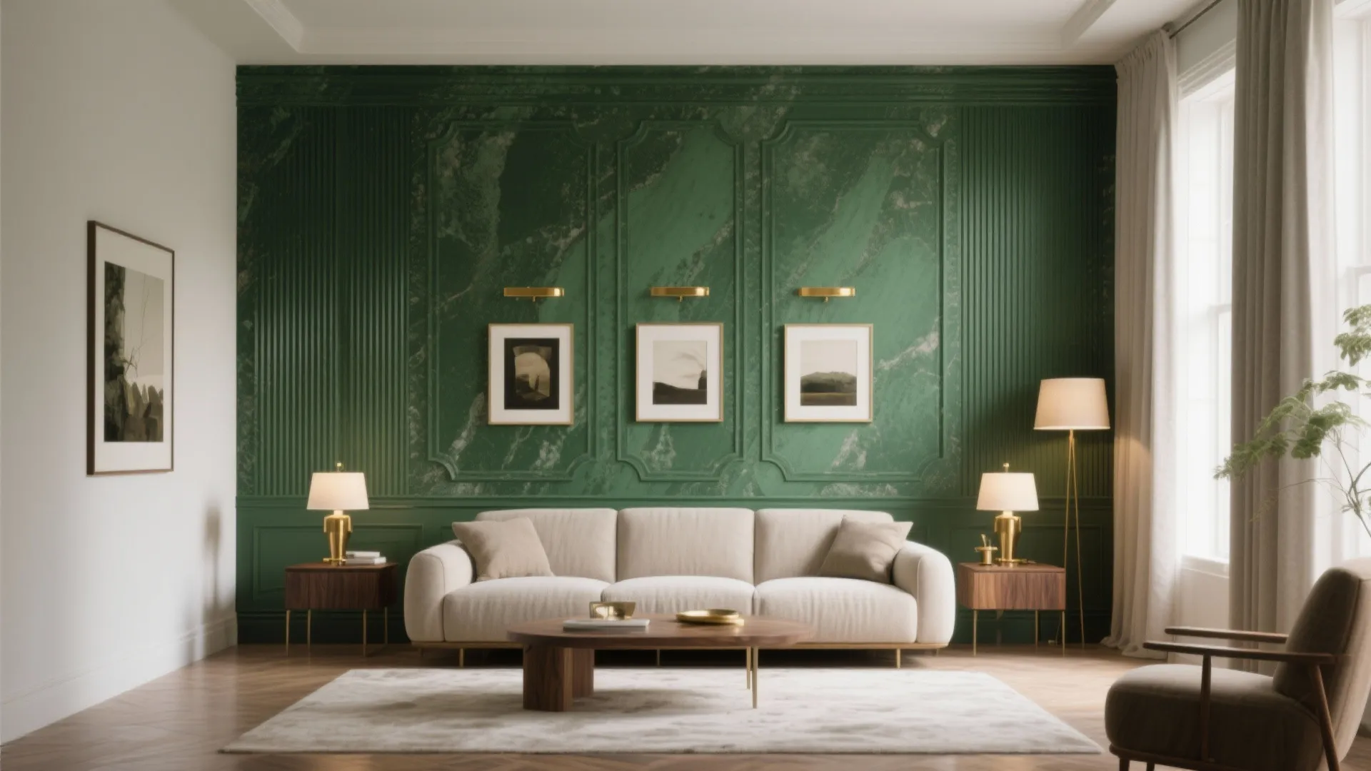 Emerald Feature Wall with Texture