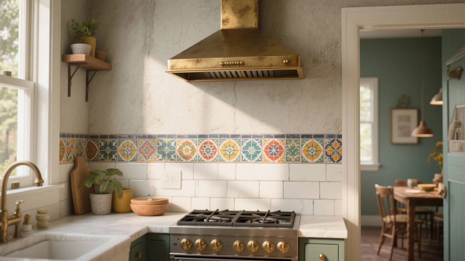 4. Patterned Encaustic or Cement Tiles as an Accent Wall
