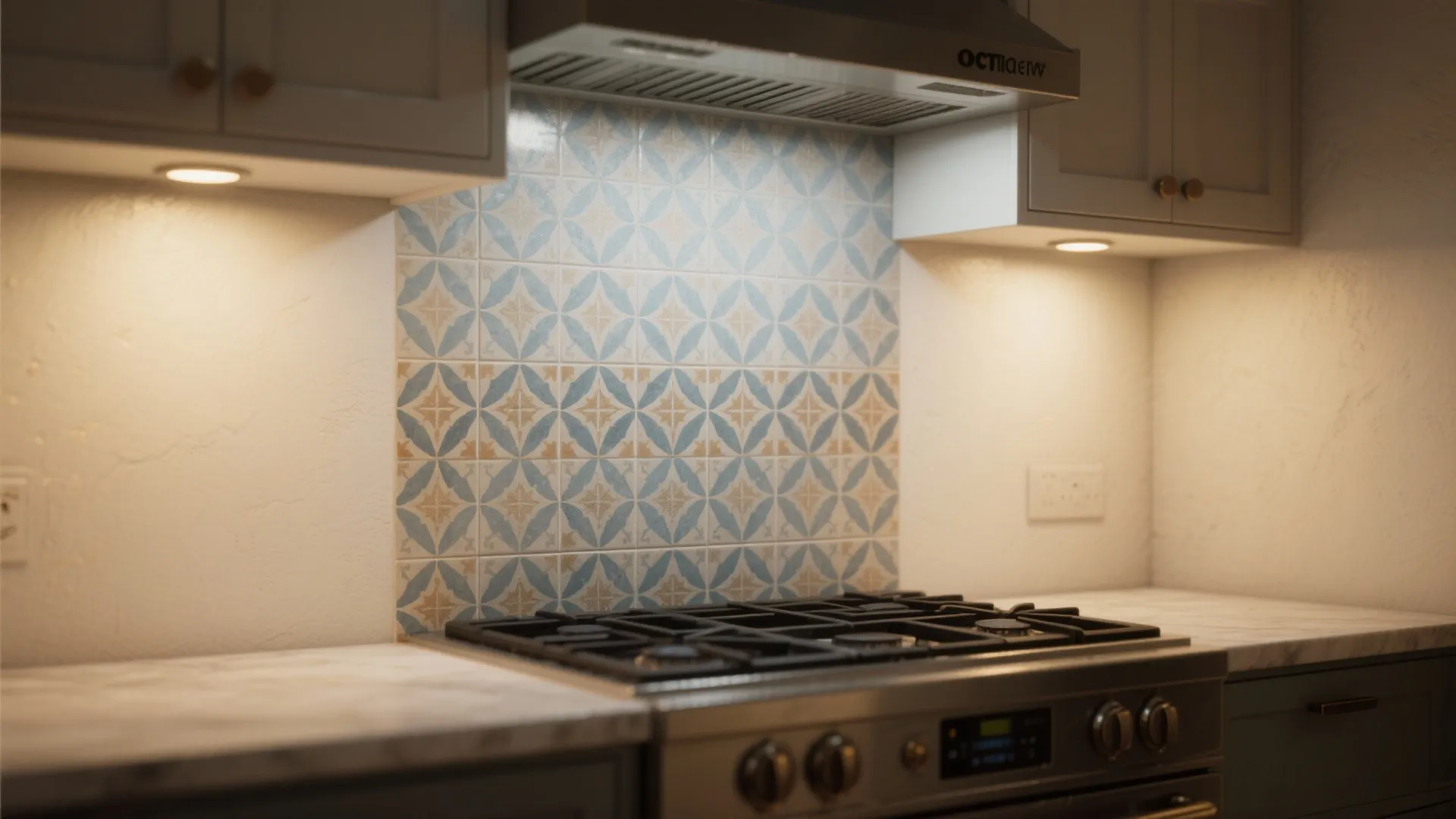 2. Bold patterned encaustic-look tiles