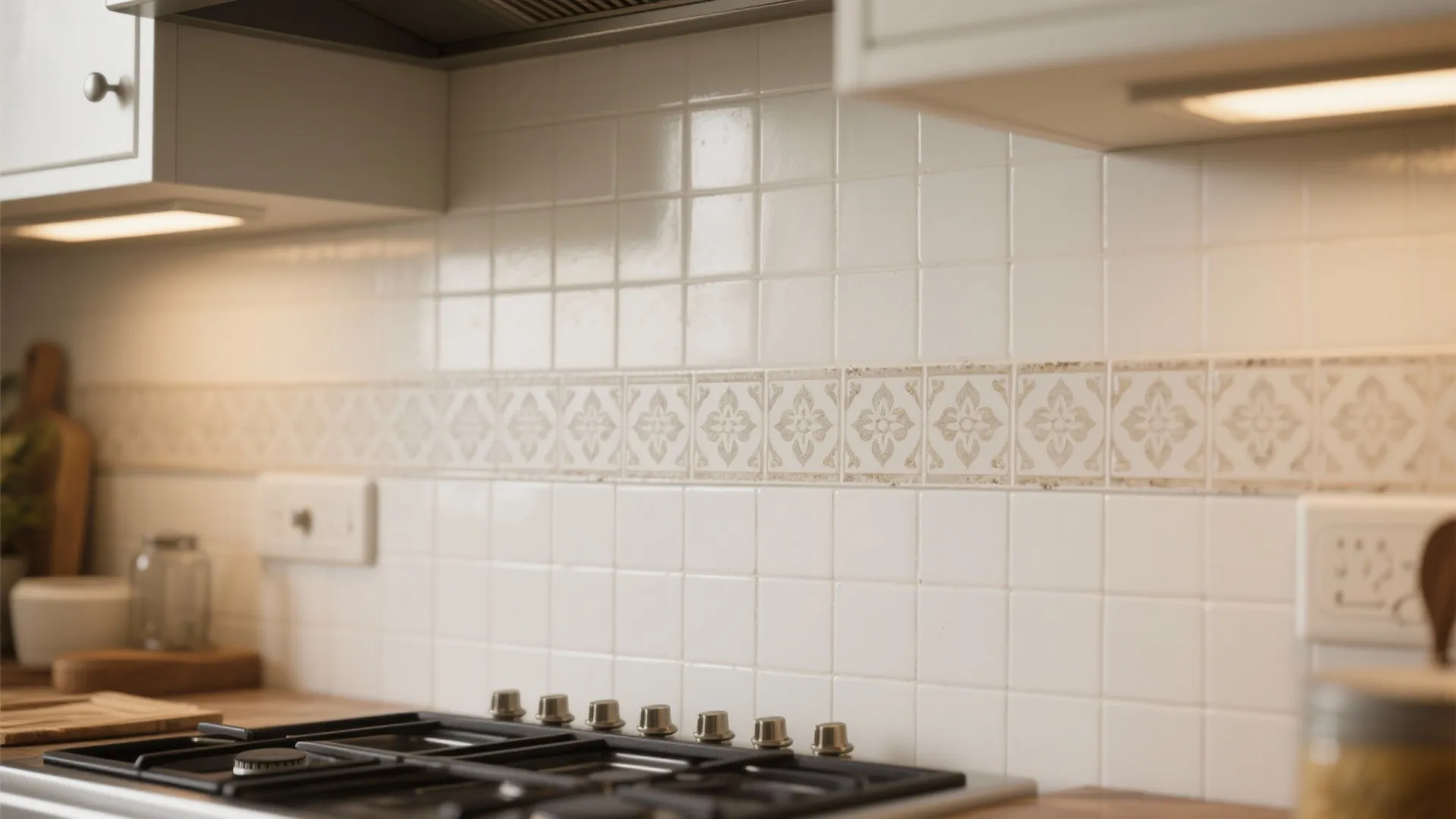 3. Patterned encaustic-look tiles as an accent