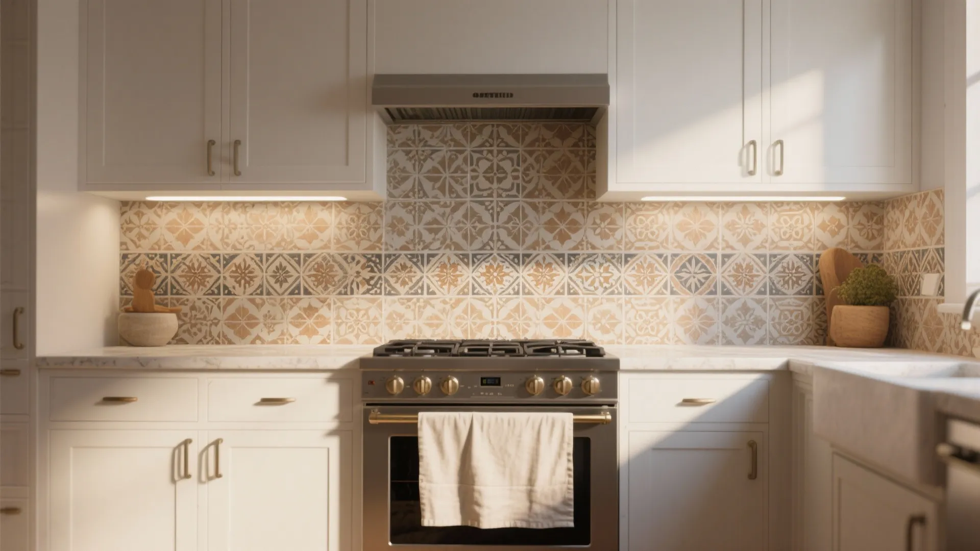 4. Patterned encaustic-look tiles