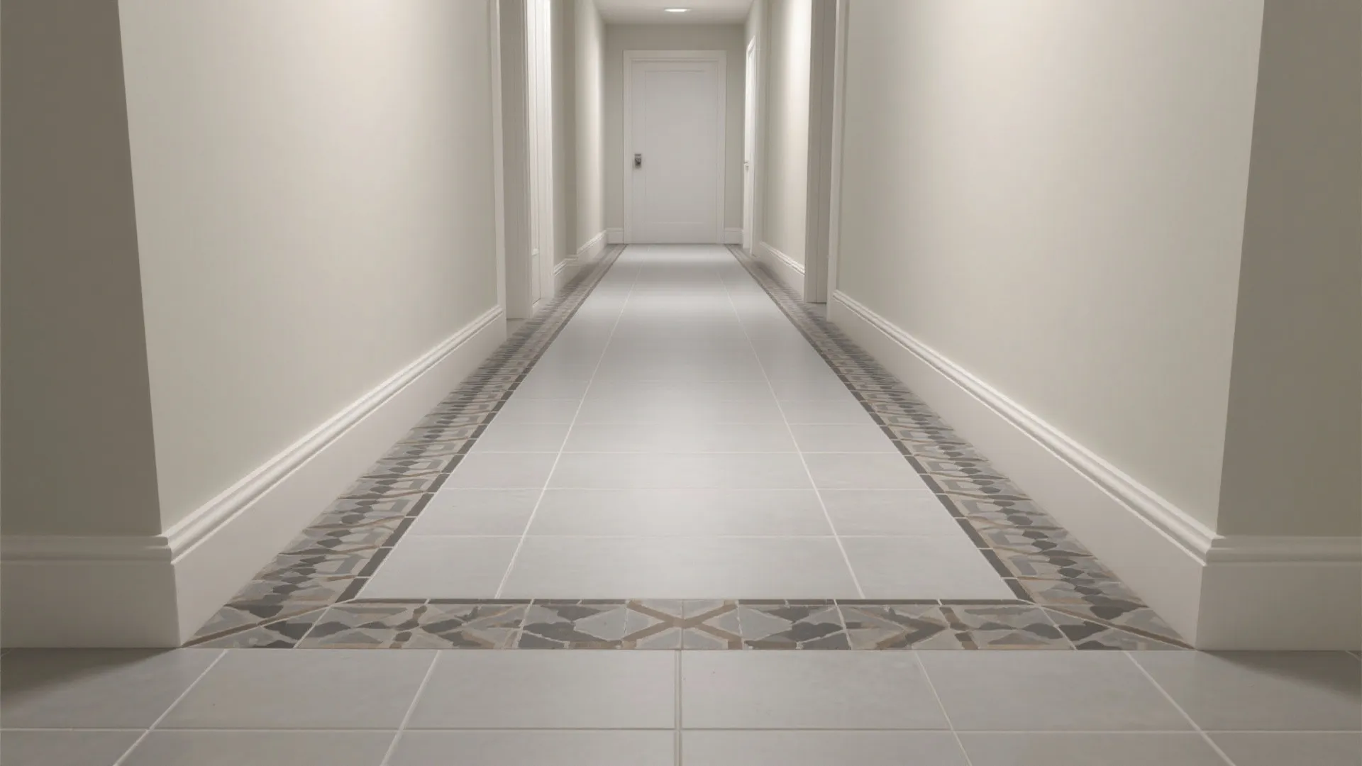 Graphic Pattern Encaustic-Look Porcelain Border