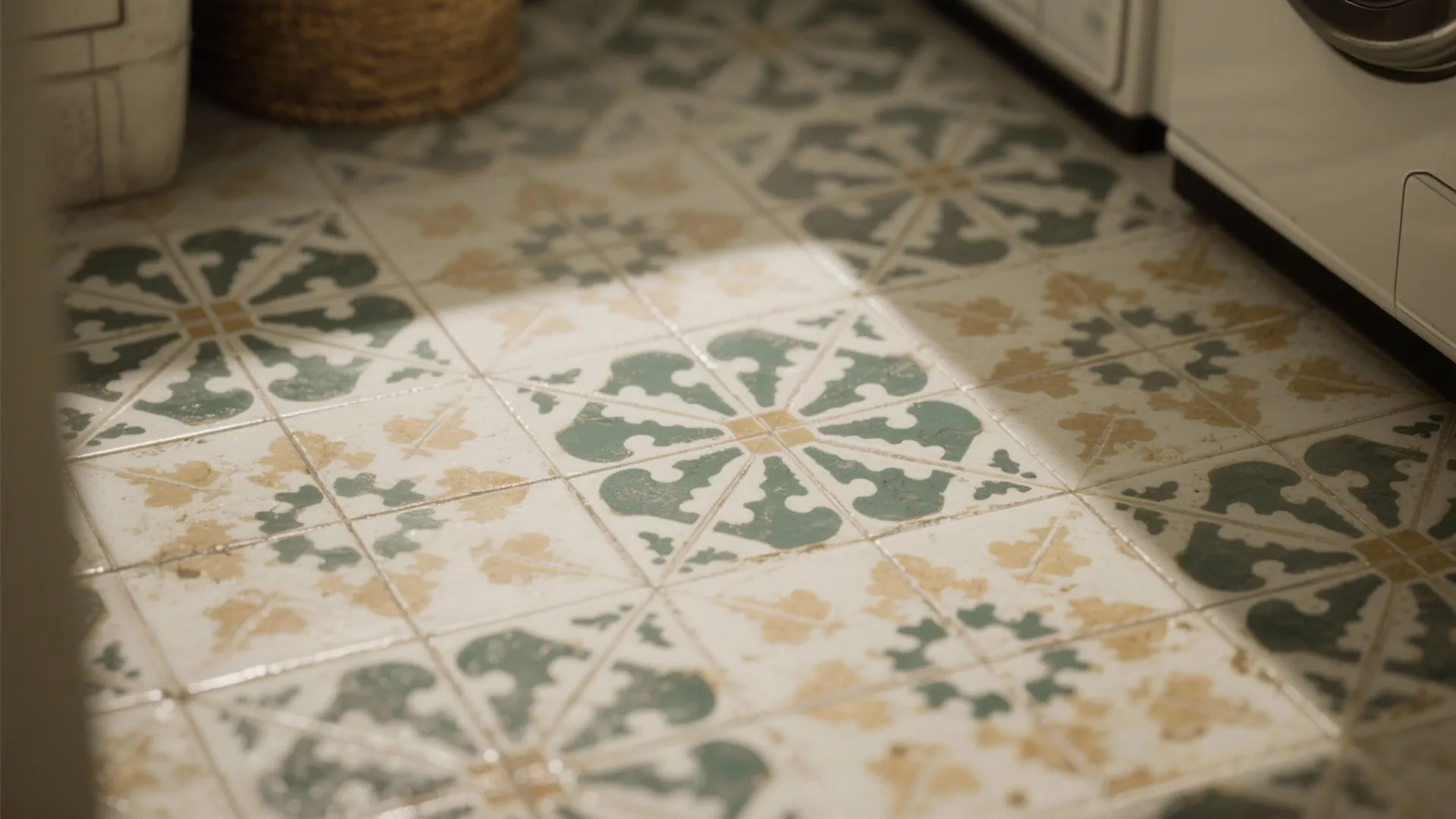 1. Patterned encaustic-look tiles for personality