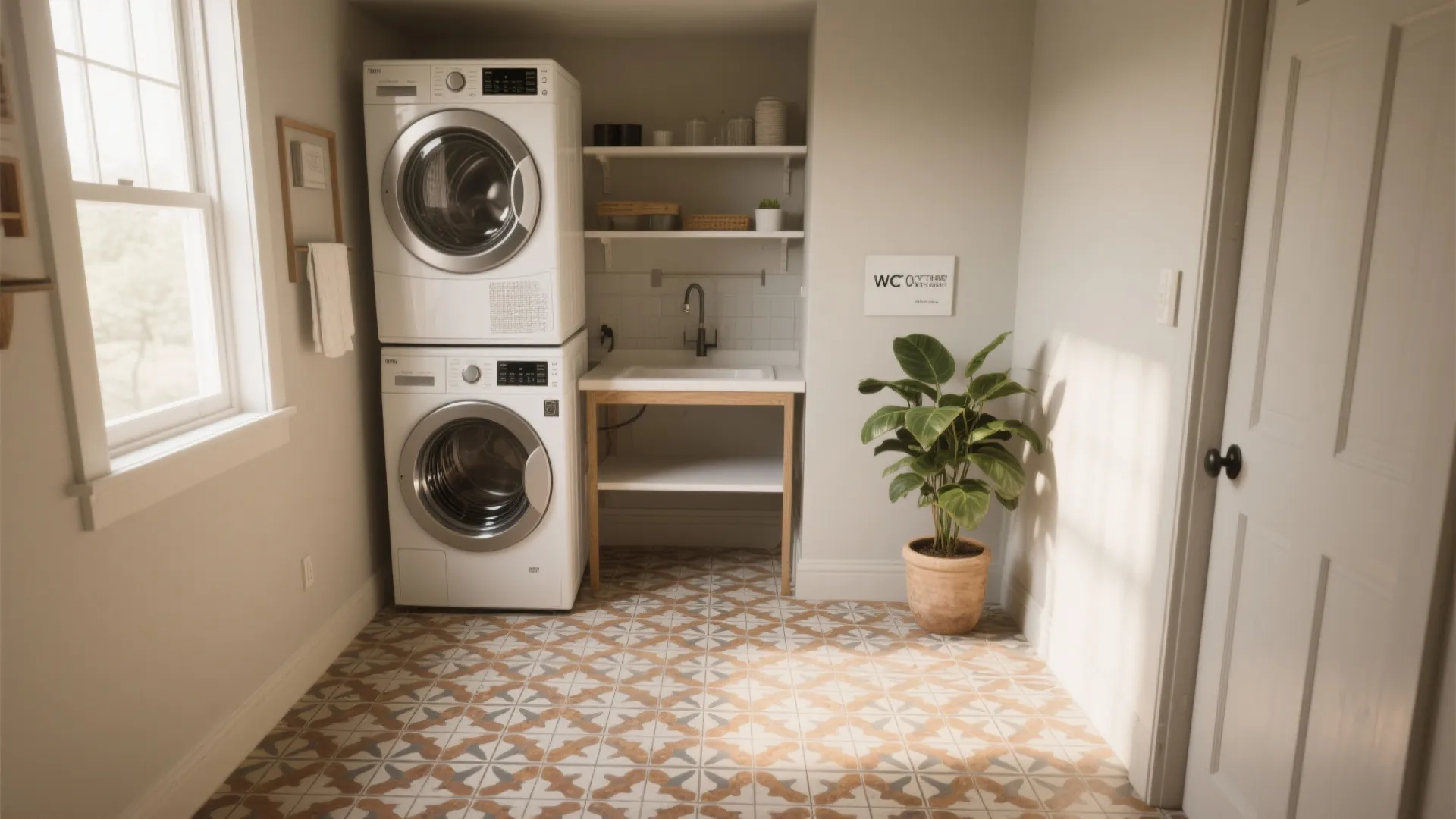 1. Patterned encaustic-look tiles for personality