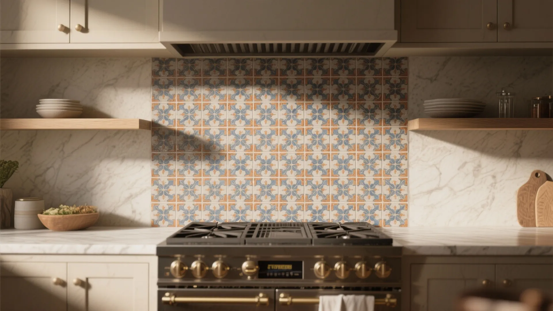 3. Patterned encaustic or porcelain tiles