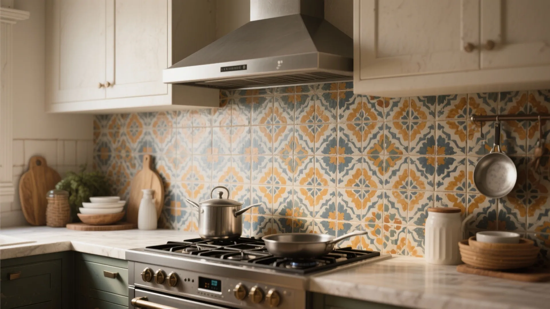 3. Patterned encaustic tiles for character