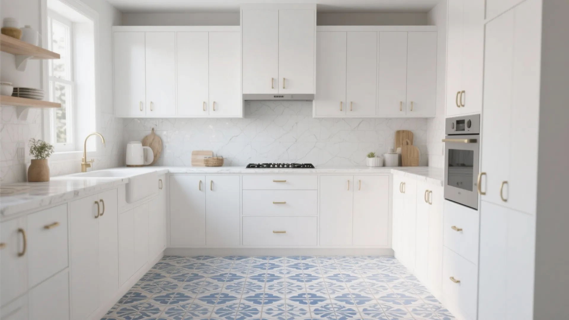 2. Patterned encaustic-style tiles for personality