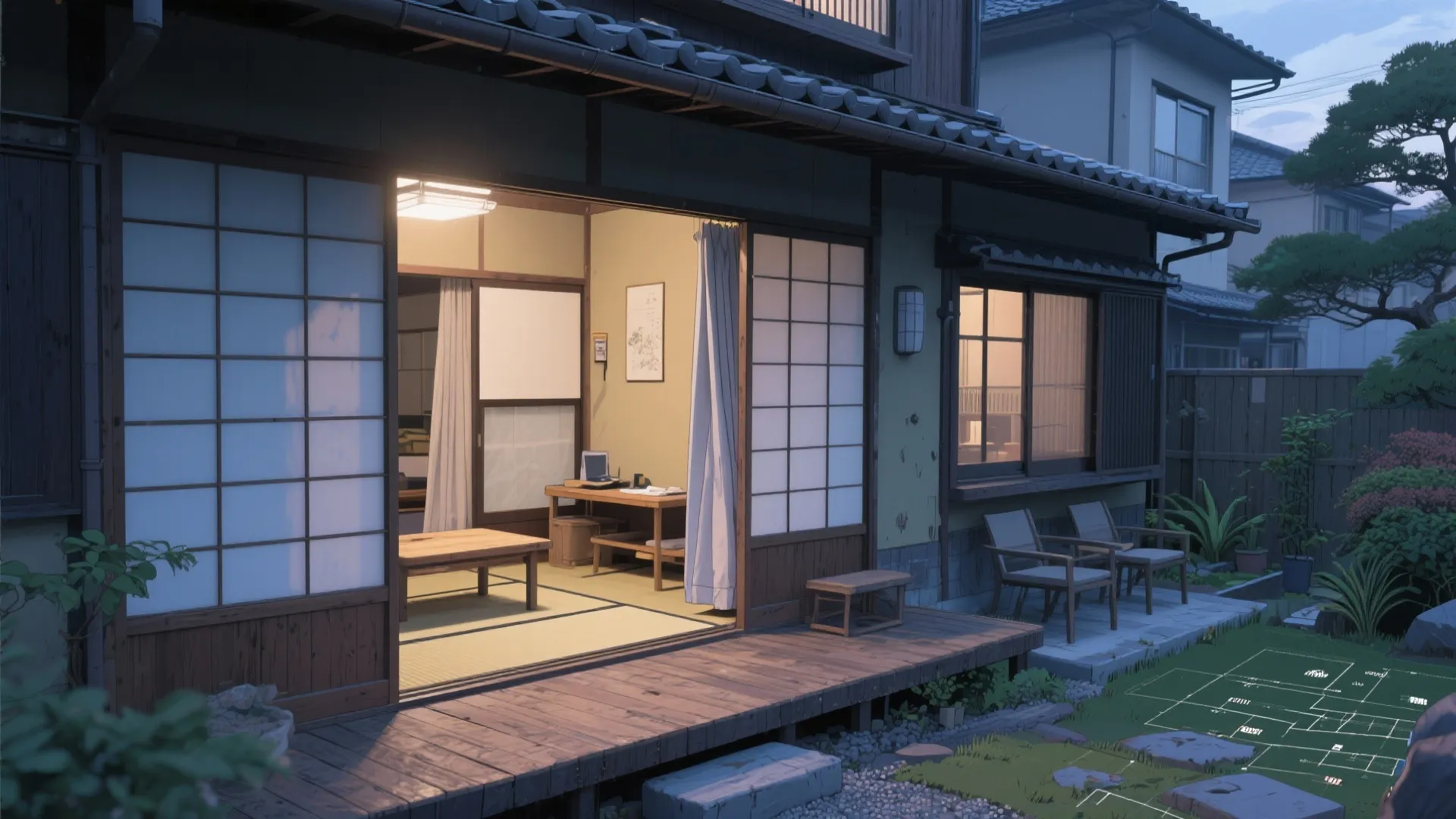 屋外と屋内を“半分つなぐ”縁側テラスで、平屋に奥行きを