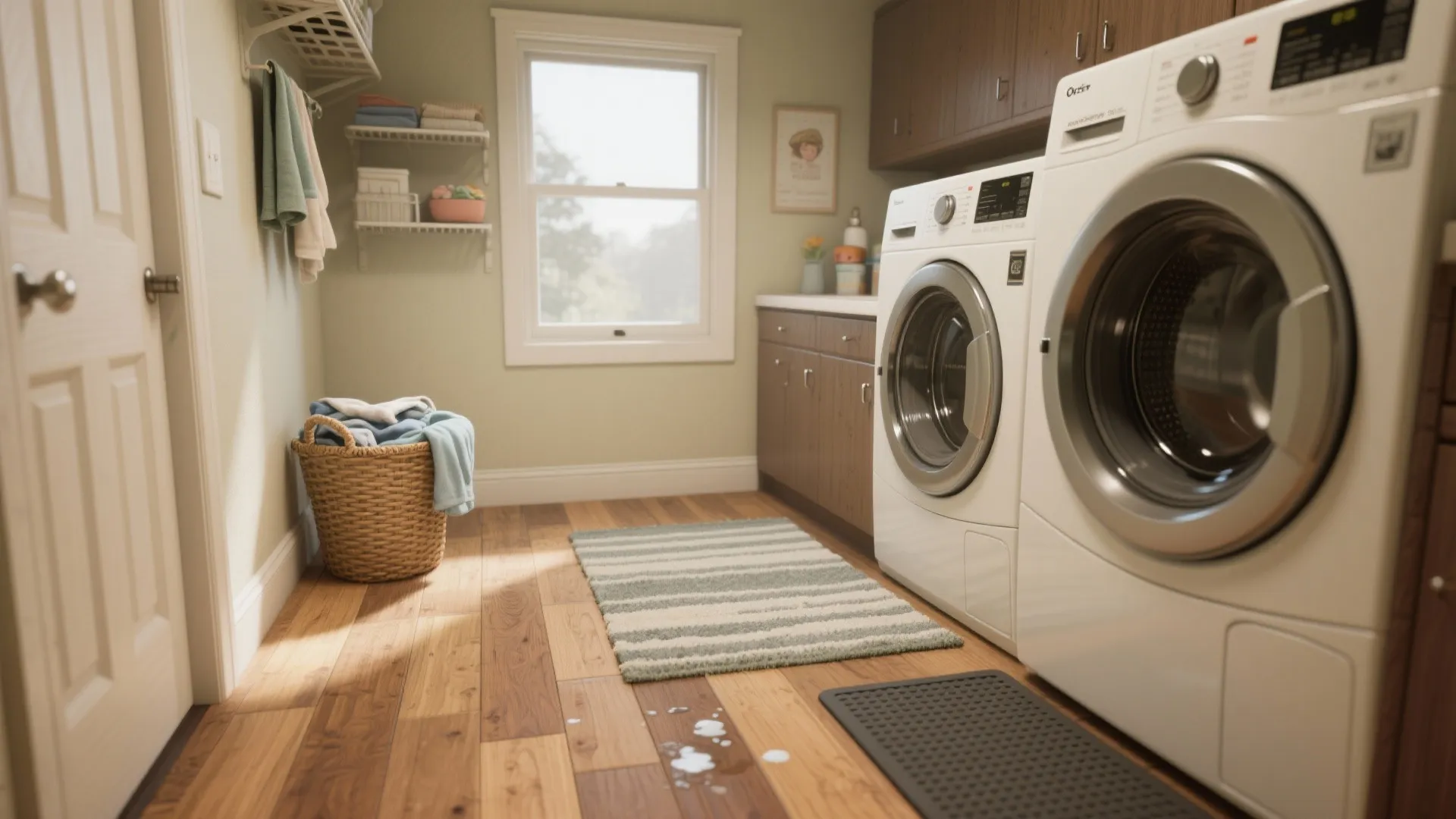 5. Engineered flooring zones plus washable rugs