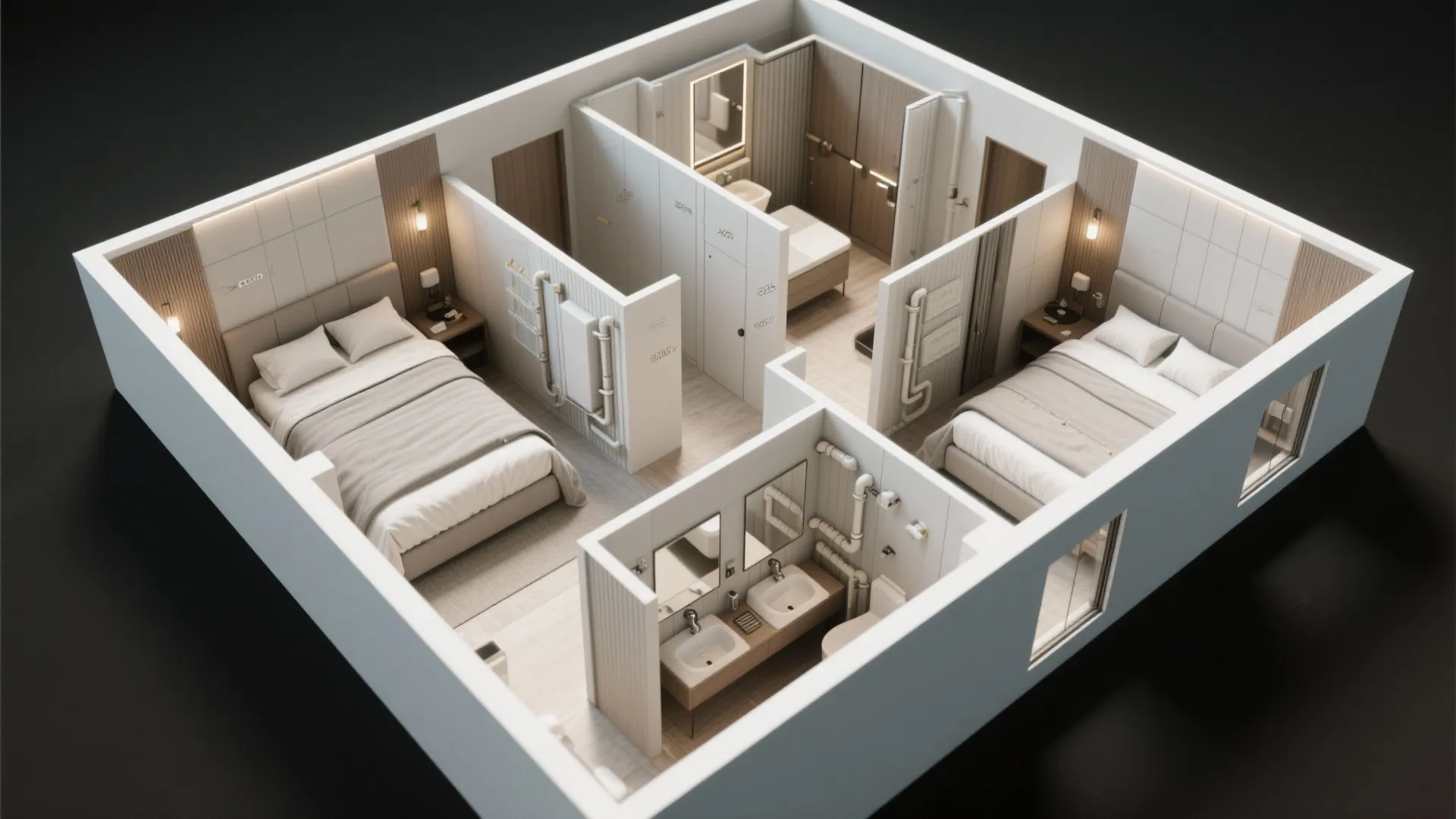 4. Jack-and-Jill or Ensuite Mix for Bedrooms