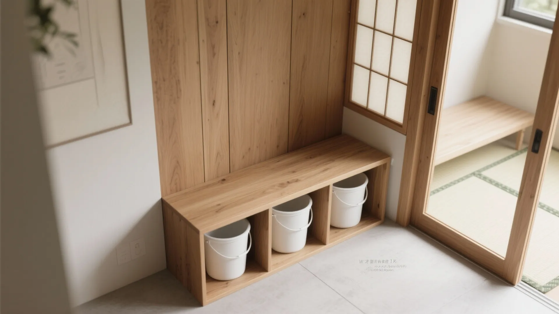 Tips 5: 家具と一体化する「ベンチ兼ゴミステーション」｜東京小型住まいの新定番