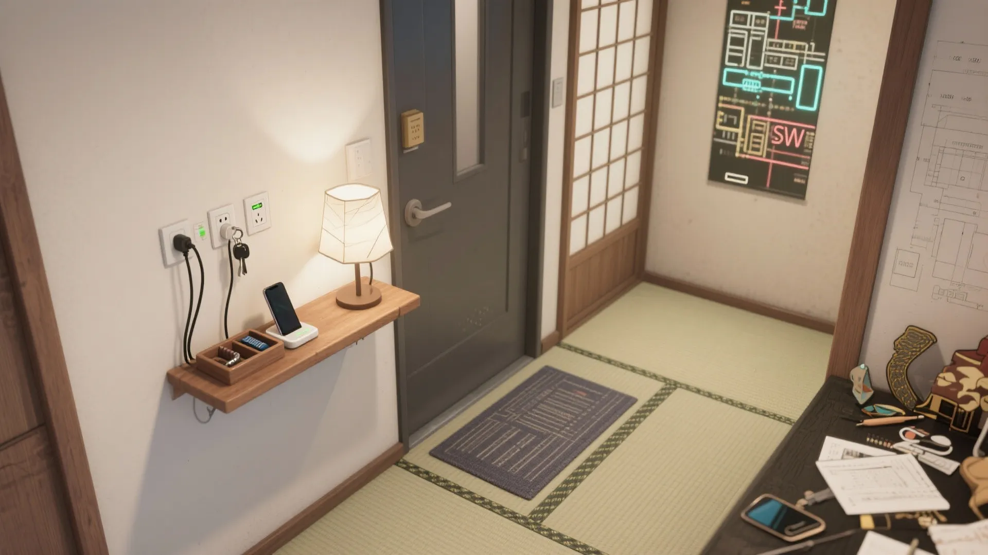 Tips 1: 玄関〜居室の動線に沿って「充電定位置」を1カ所だけ作る（東京小戸型／動線計画）