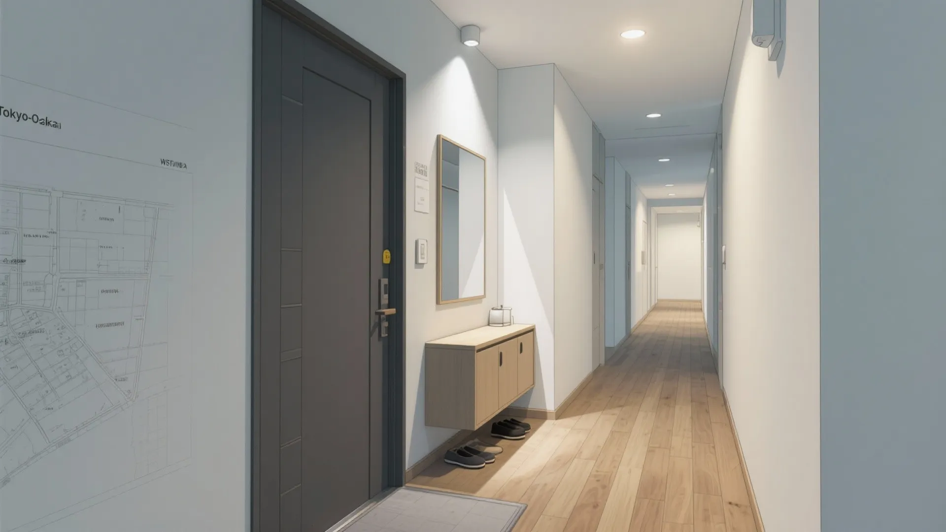 玄関・廊下は“通過の明るさ”だけに絞る（東京・大阪）