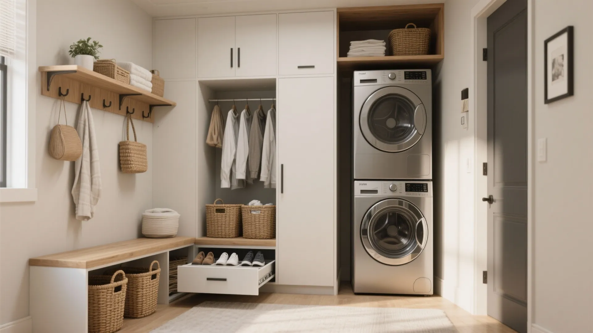5. Multi-Use Entryway: Drop Zone + Laundry Nook
