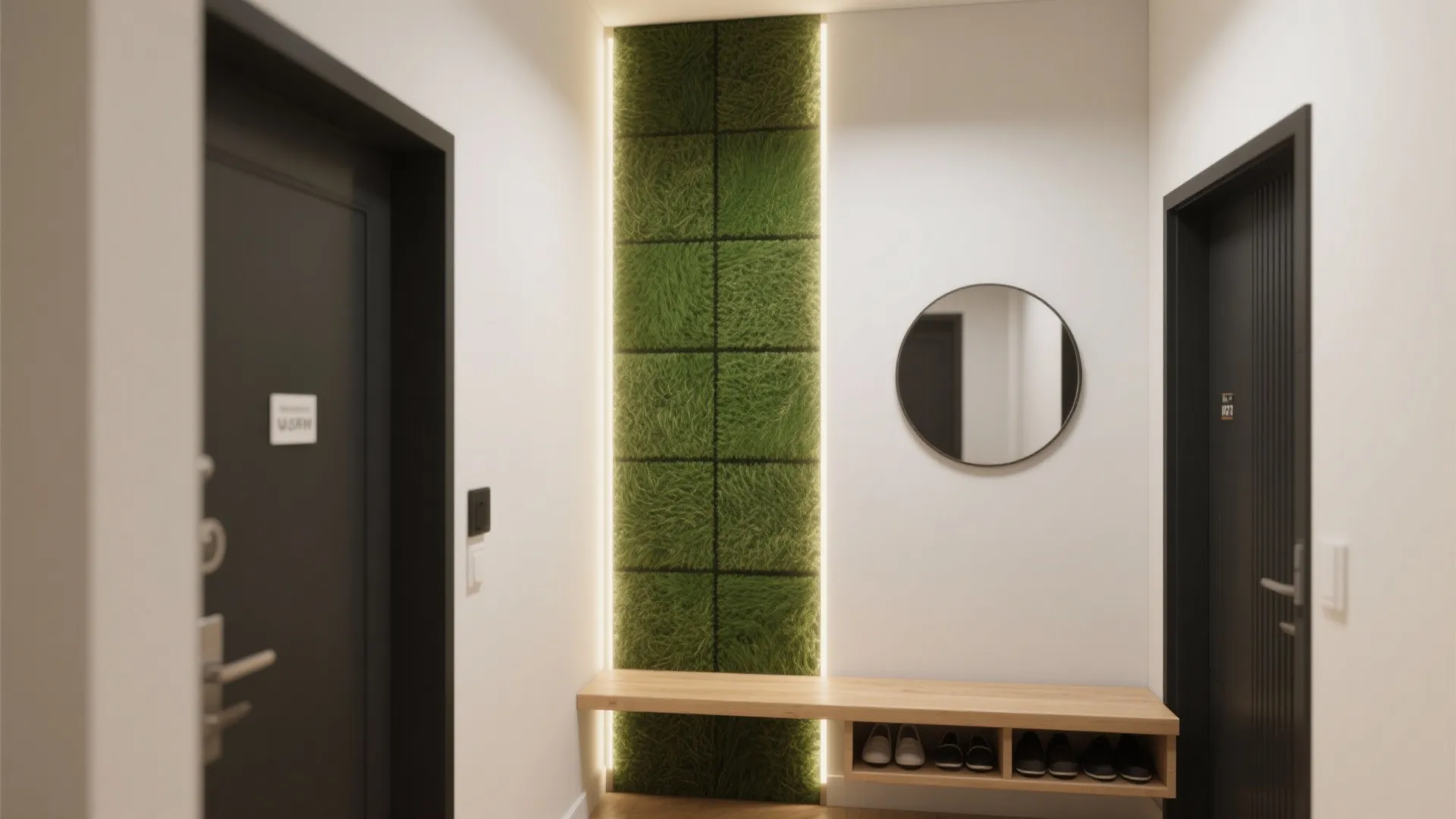 Soft-Minimal Entryway Green Wall