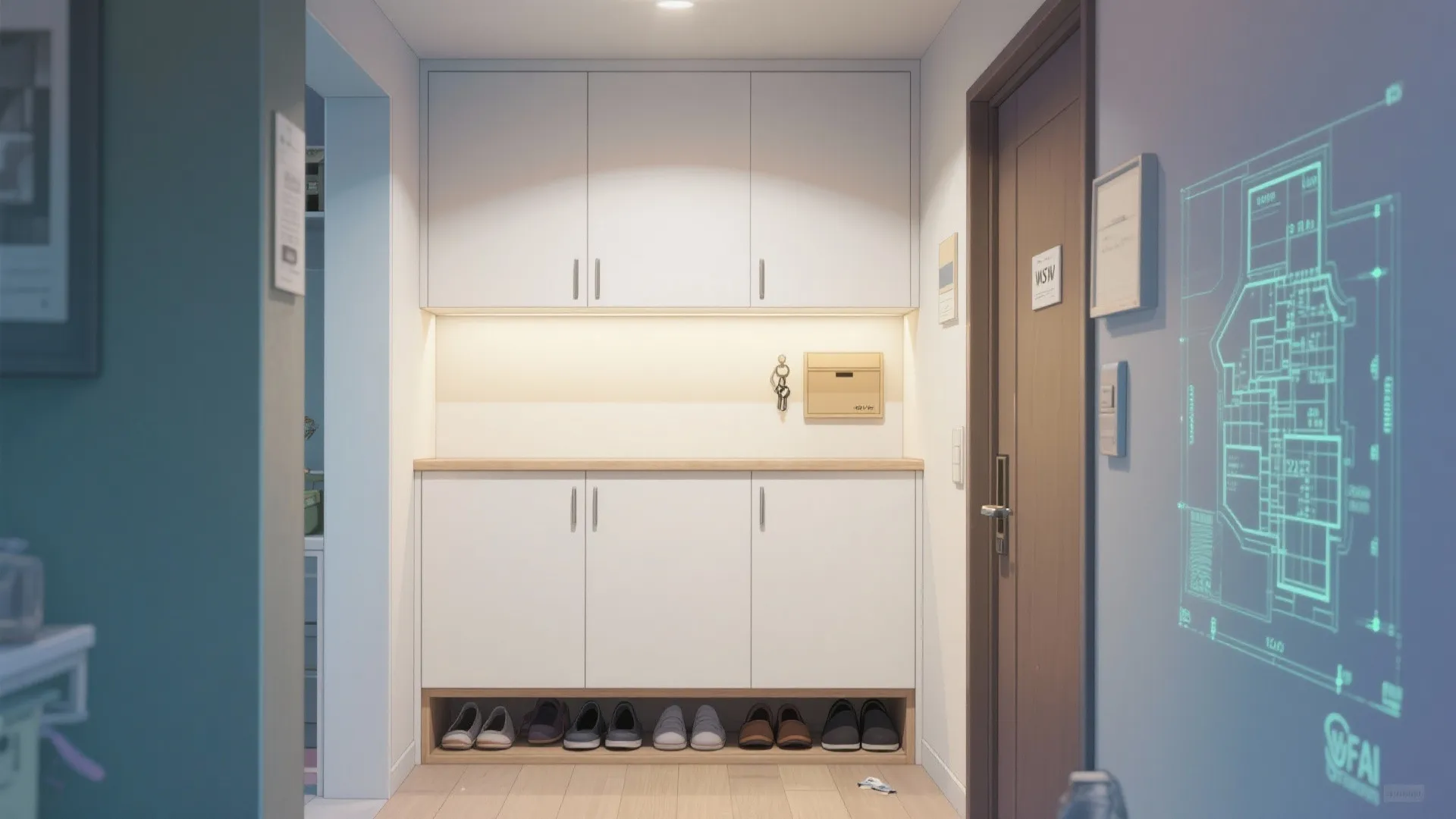 Tips 4: 玄関〜廊下は“2層収納”で回遊を助ける（东京・日本都市のリアルサイズ）