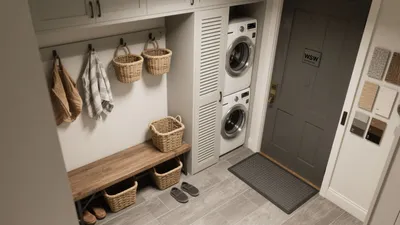 Smart Laundry Mudroom Combo Design – Functional & Stylish