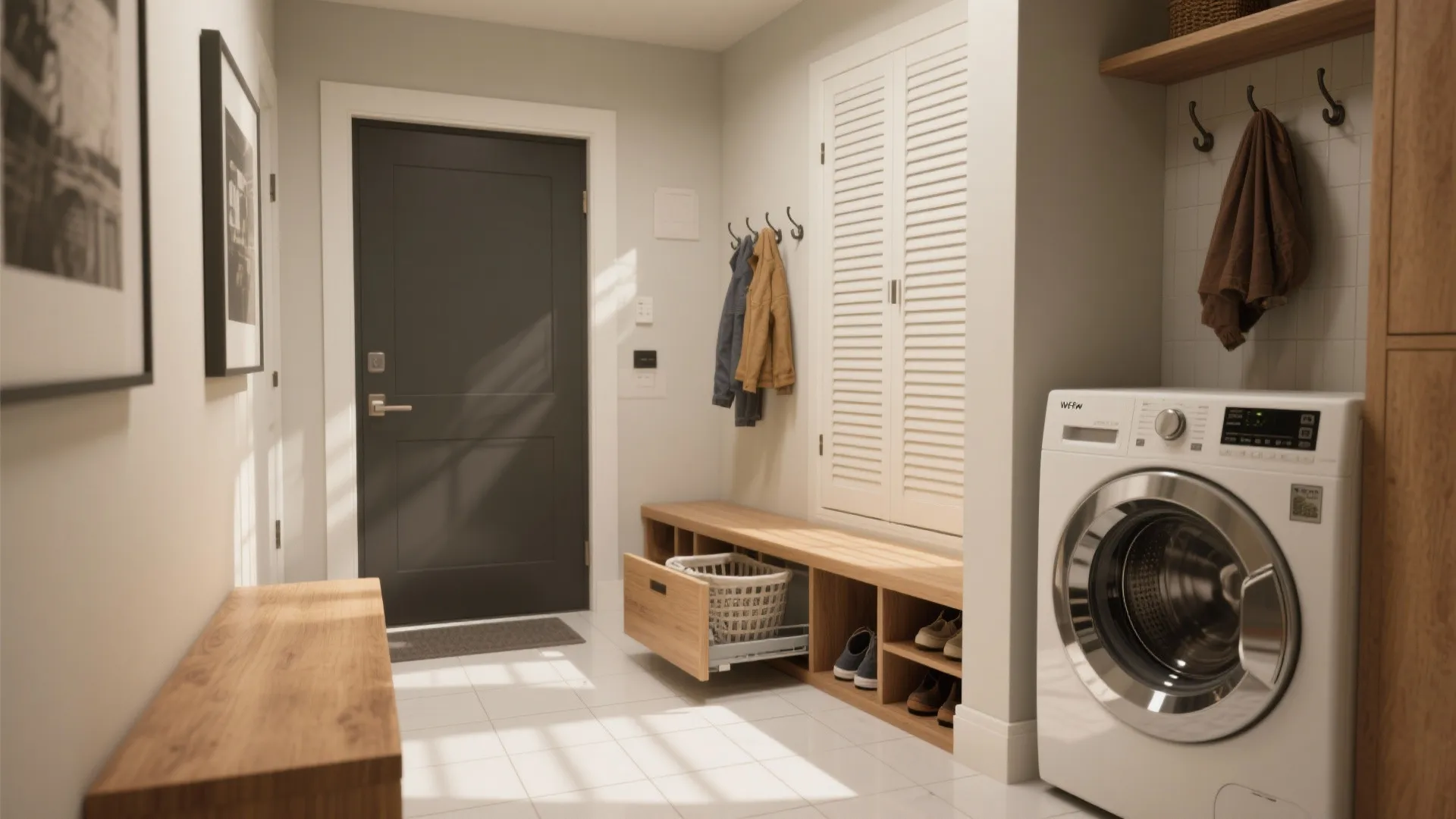 1. Combine the flow: entry-to-laundry workflow