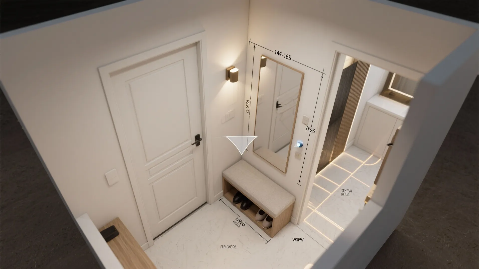 Integrated wall lights with concealed motion sensors