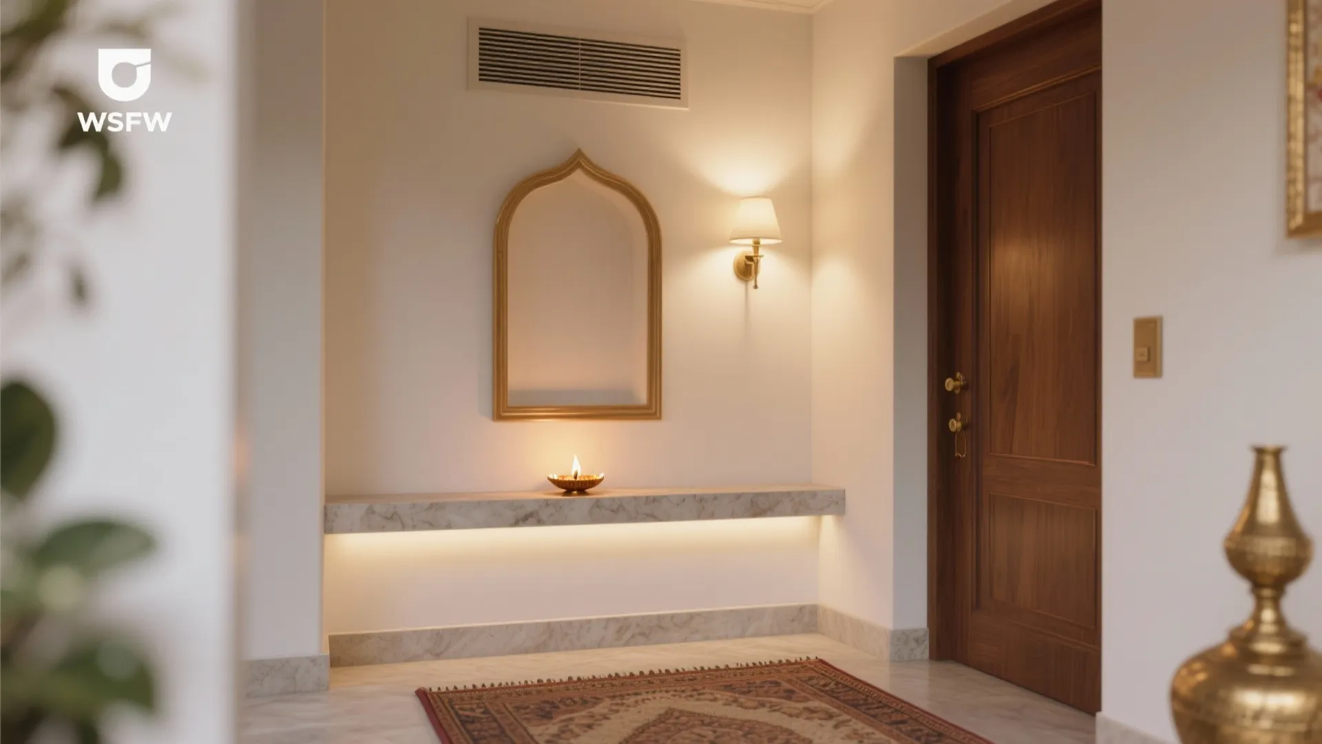 Entryway Pooja Ledge With Ventilation and Safety