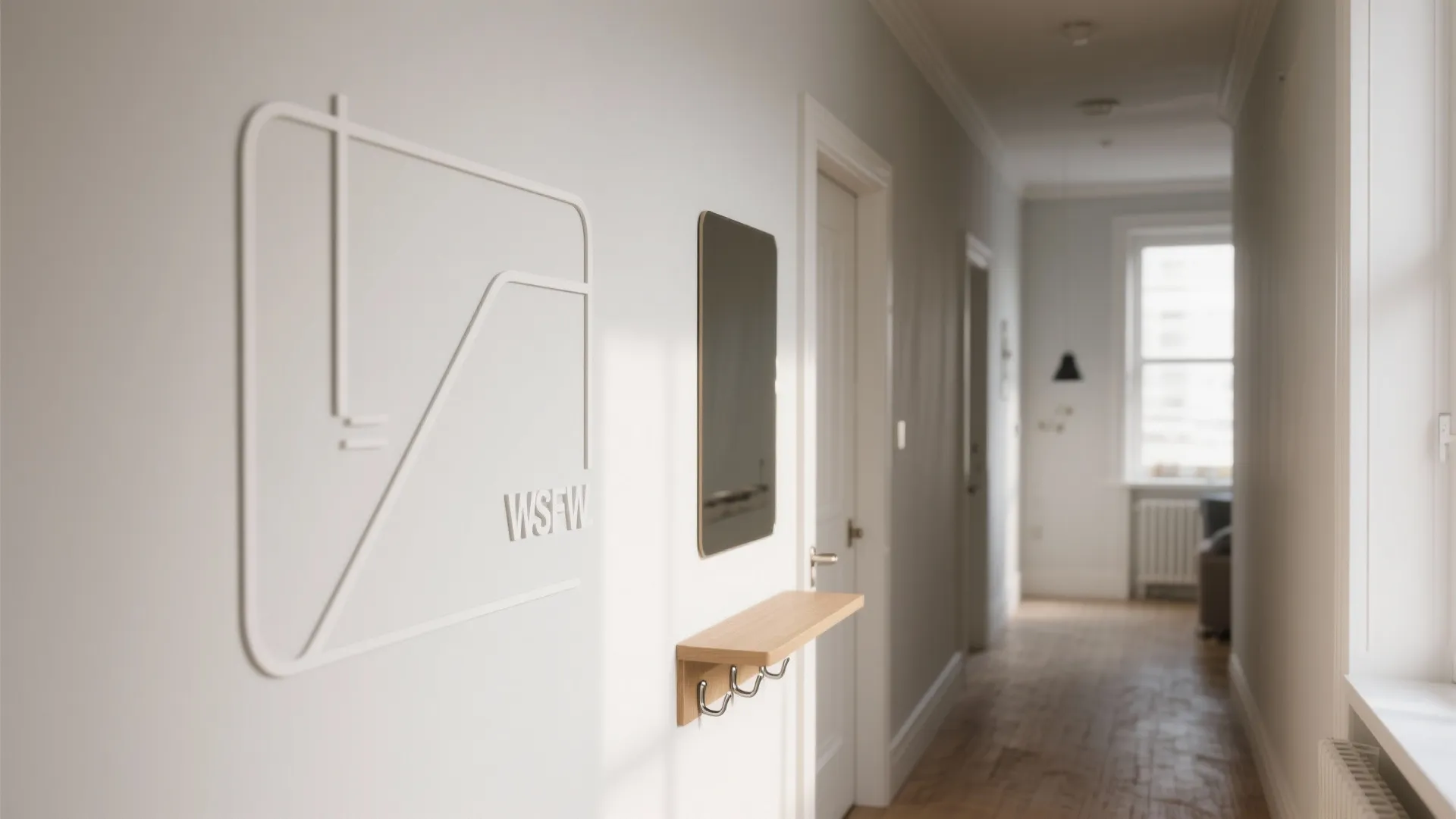 Minimalist 3D Line Art for Entry Walls