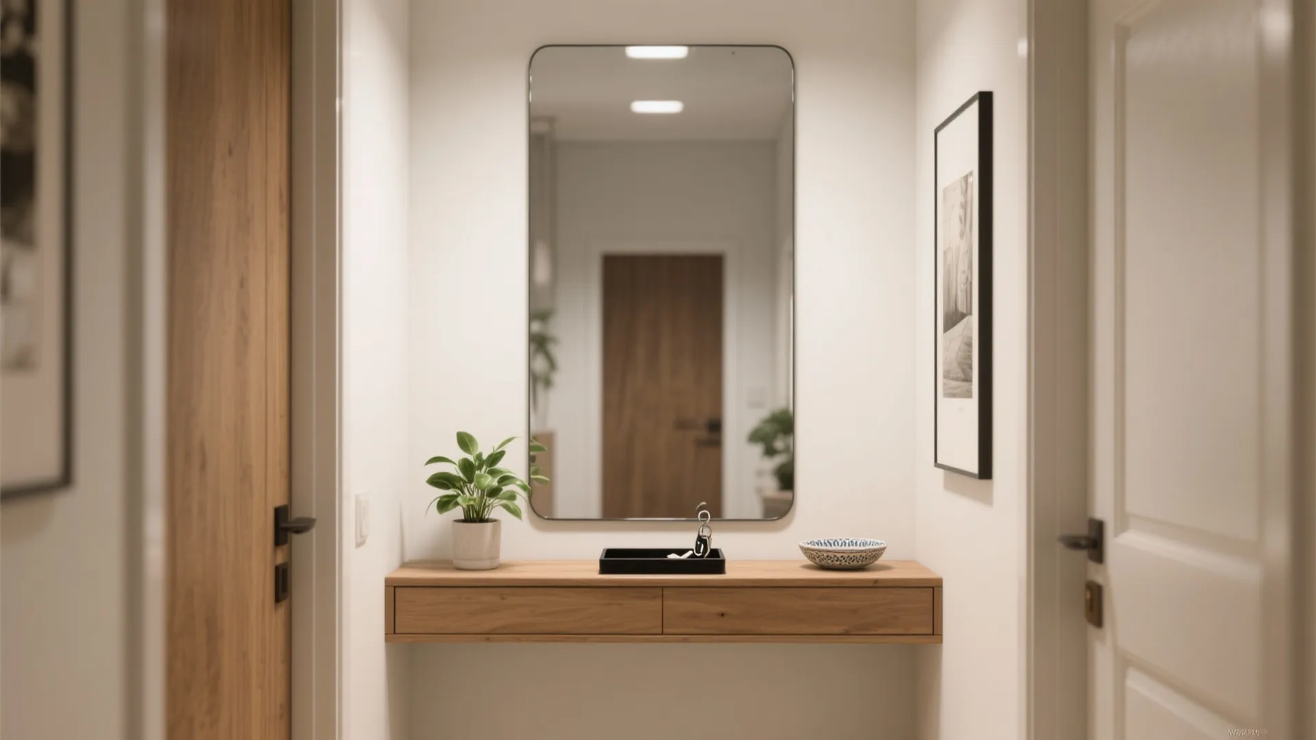 1) Harness a Statement Mirror and Slim Console