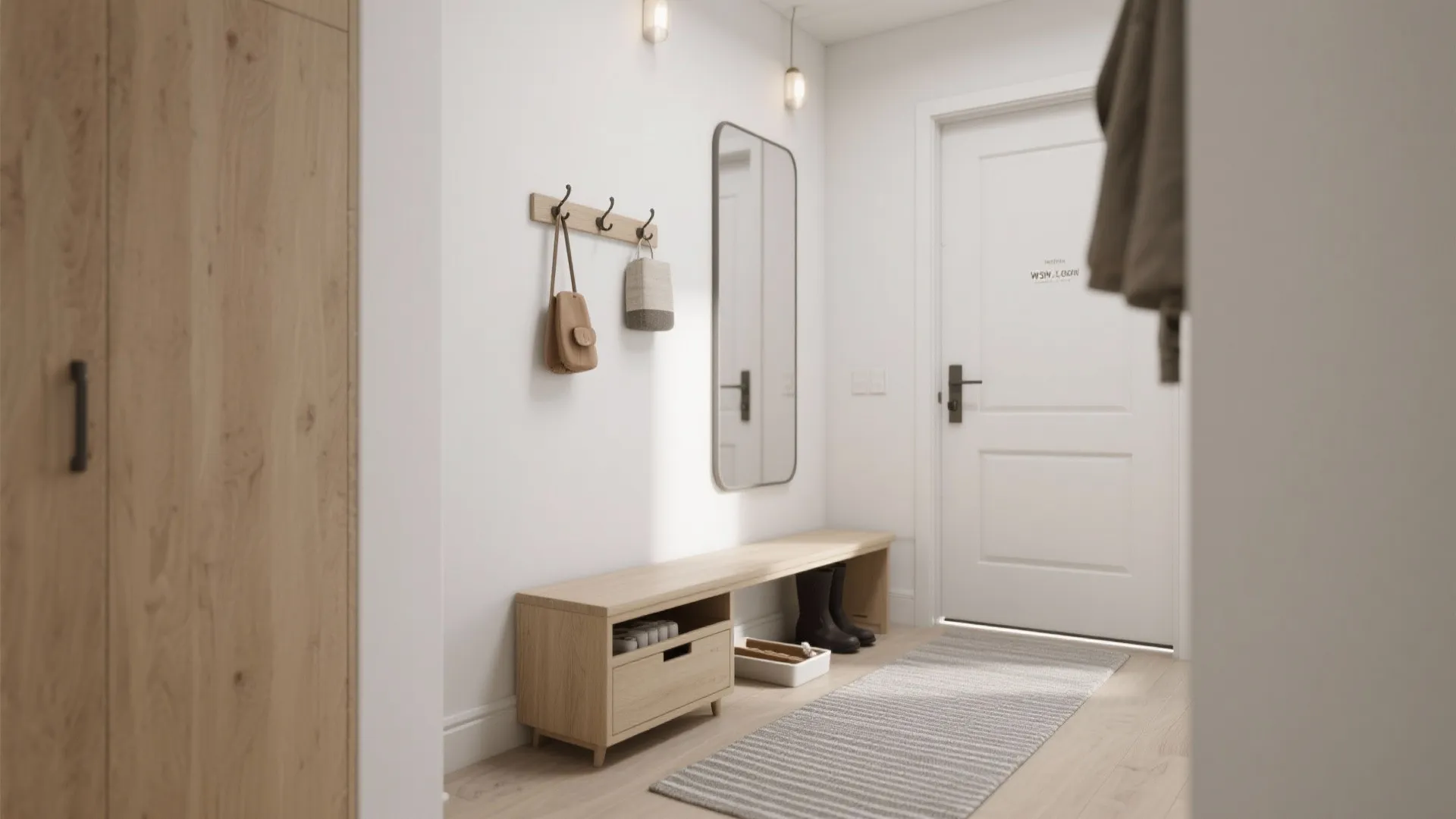 Functional Entry Niche with Bench and Hooks