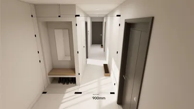 Modern Entryway Hallway Design with Built-In Storage