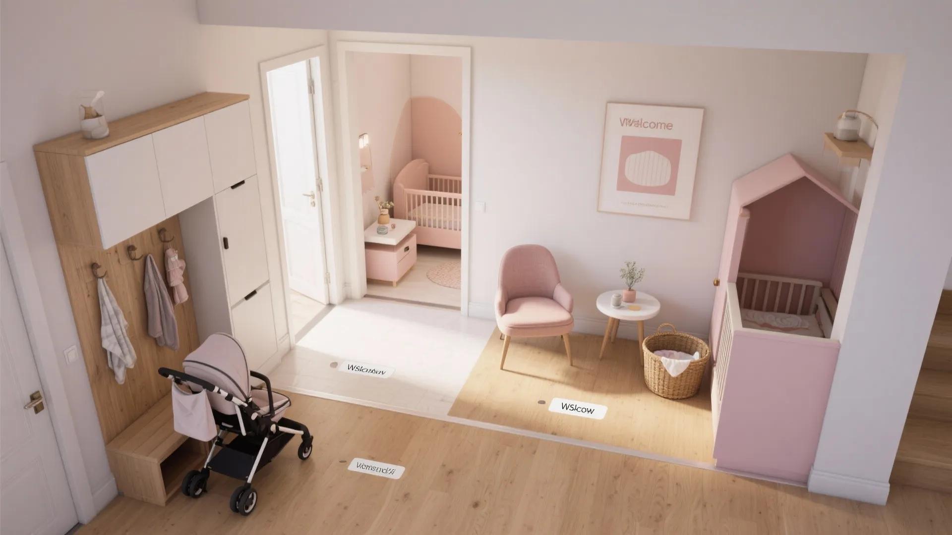 Flow-Savvy Layouts: Entry-to-Nursery Path With Multipurpose Stations