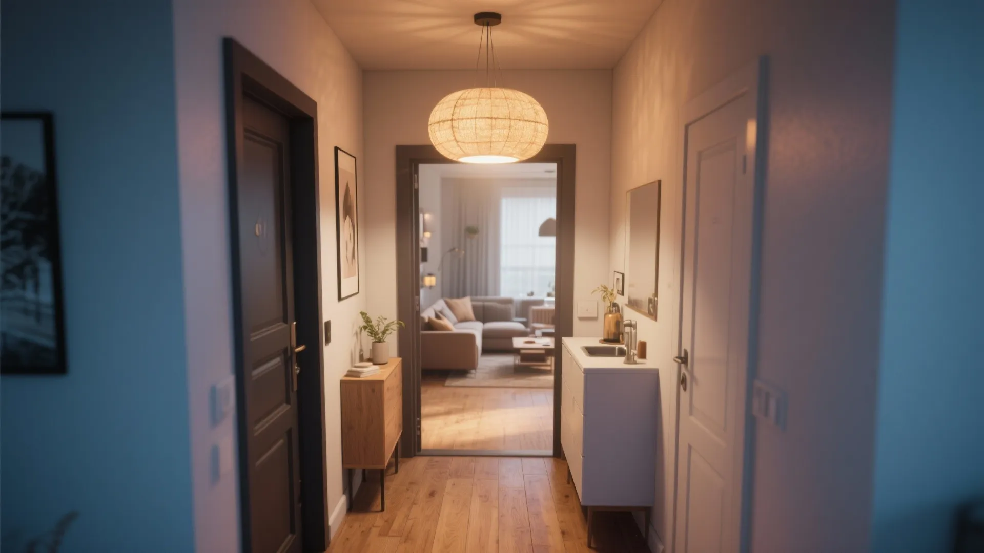 5. Statement Lighting Above the Entry